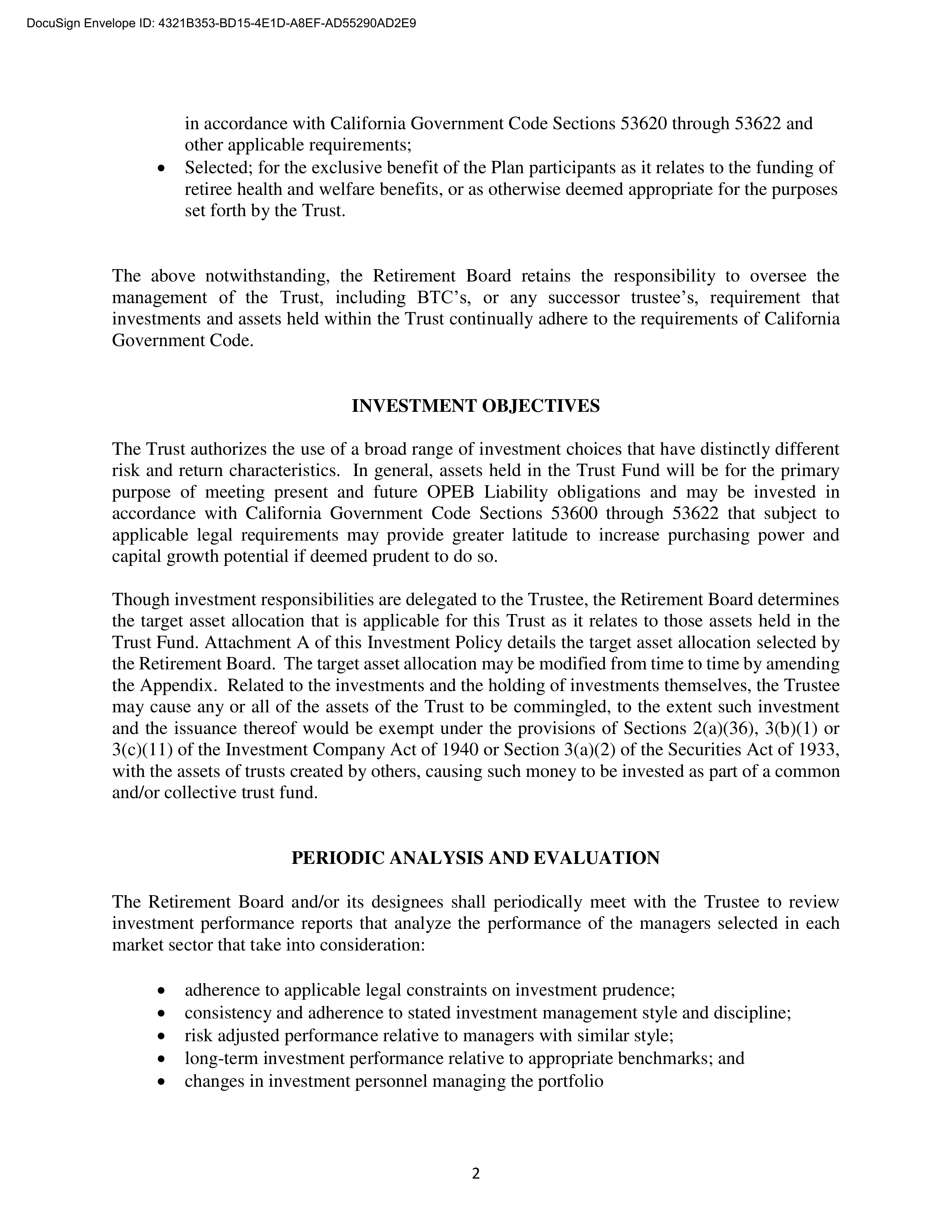 North Orange County Investment Statement — page 2