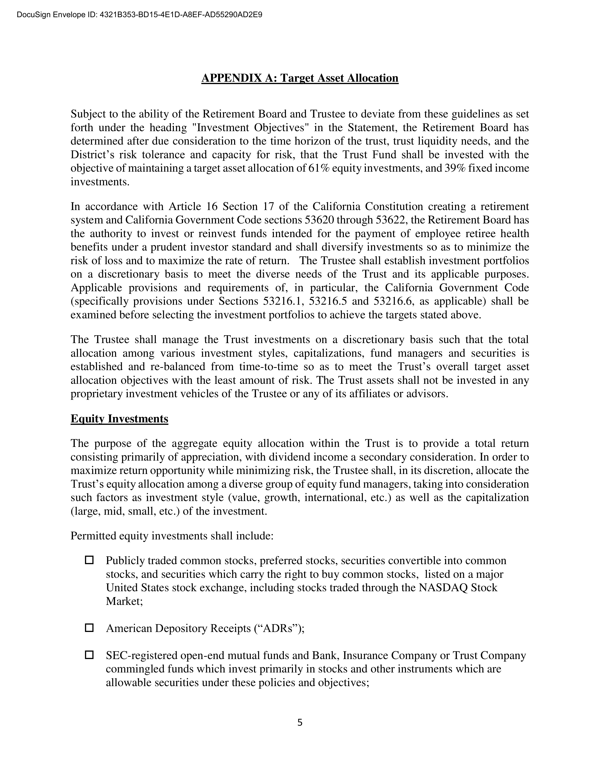 North Orange County Investment Statement — page 5
