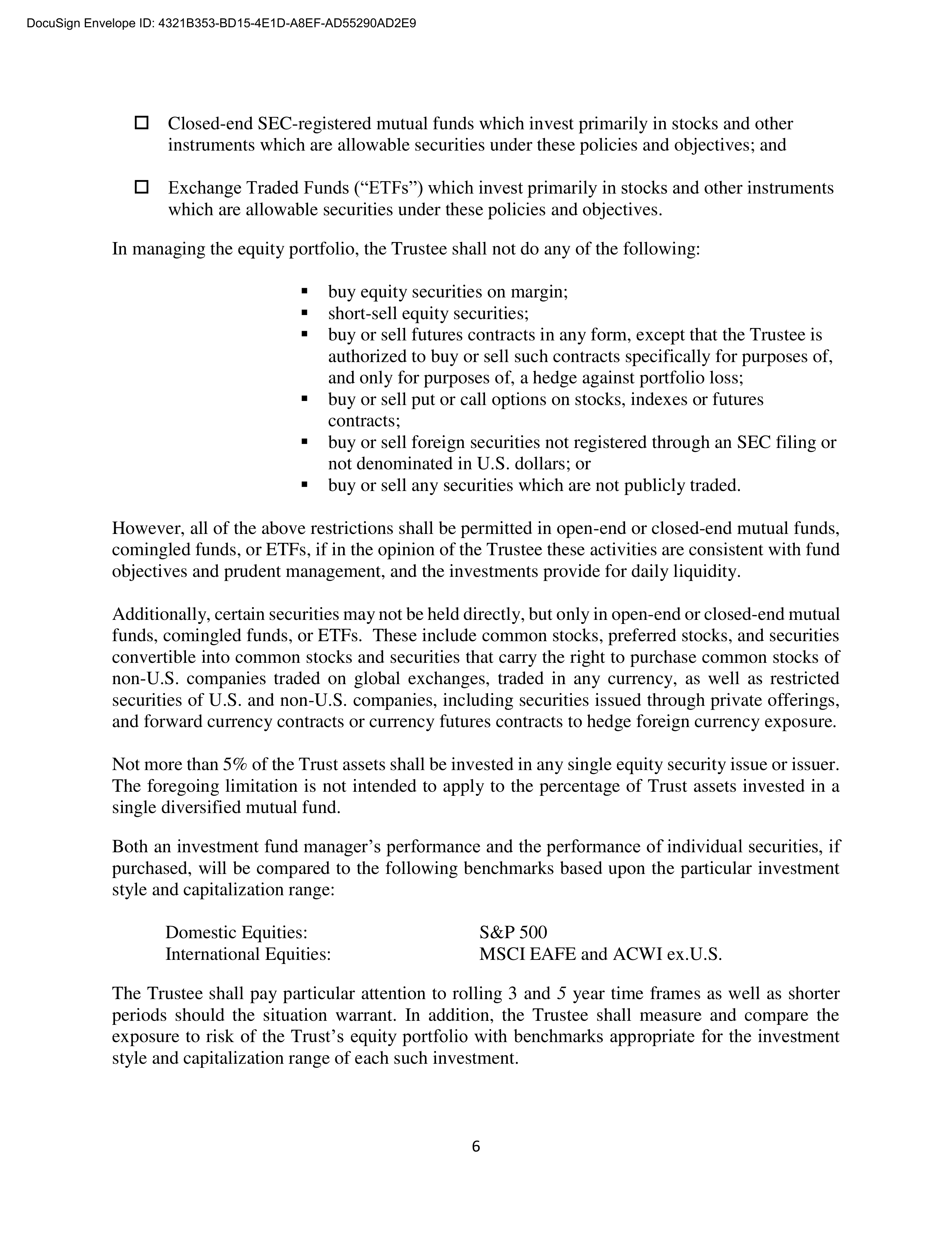 North Orange County Investment Statement — page 6