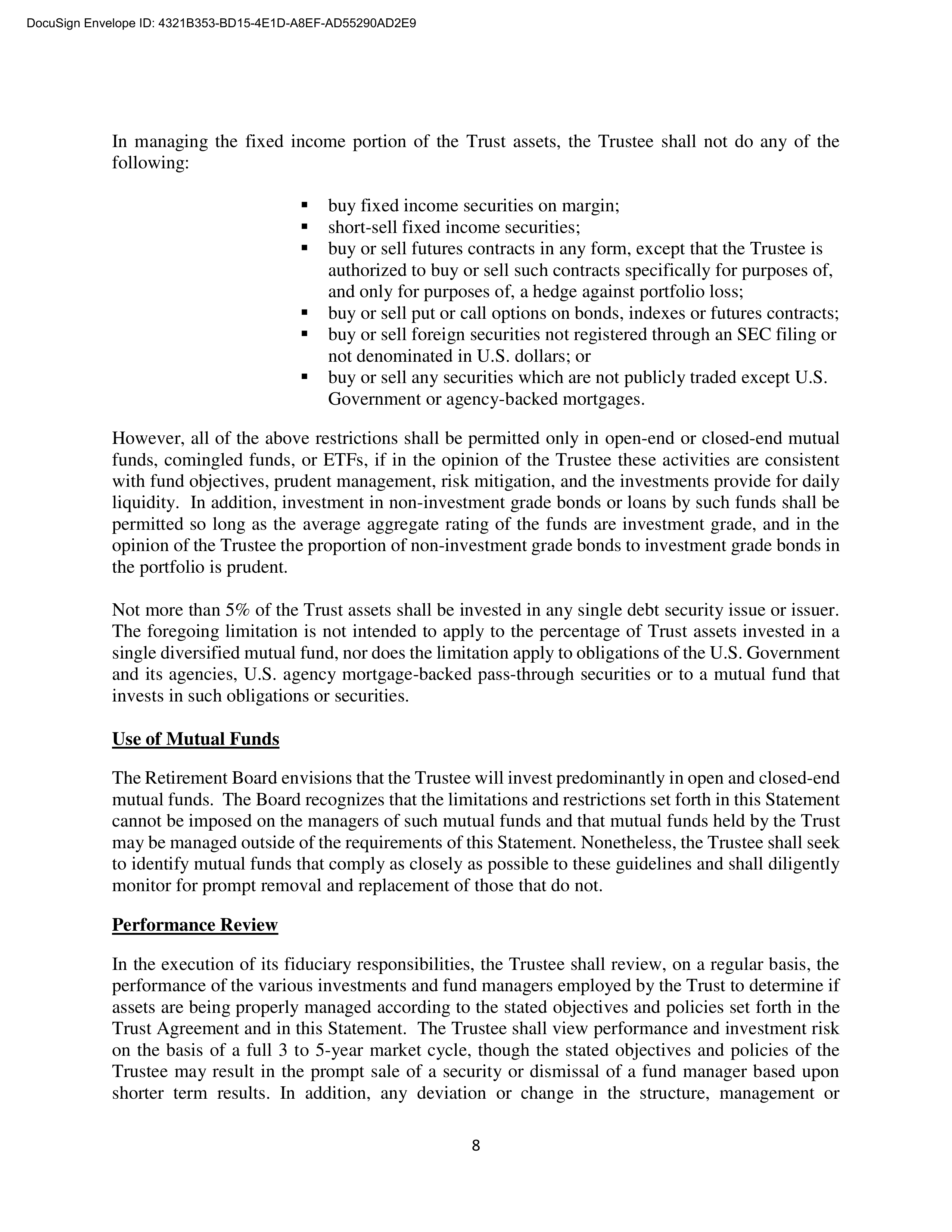 North Orange County Investment Statement — page 8