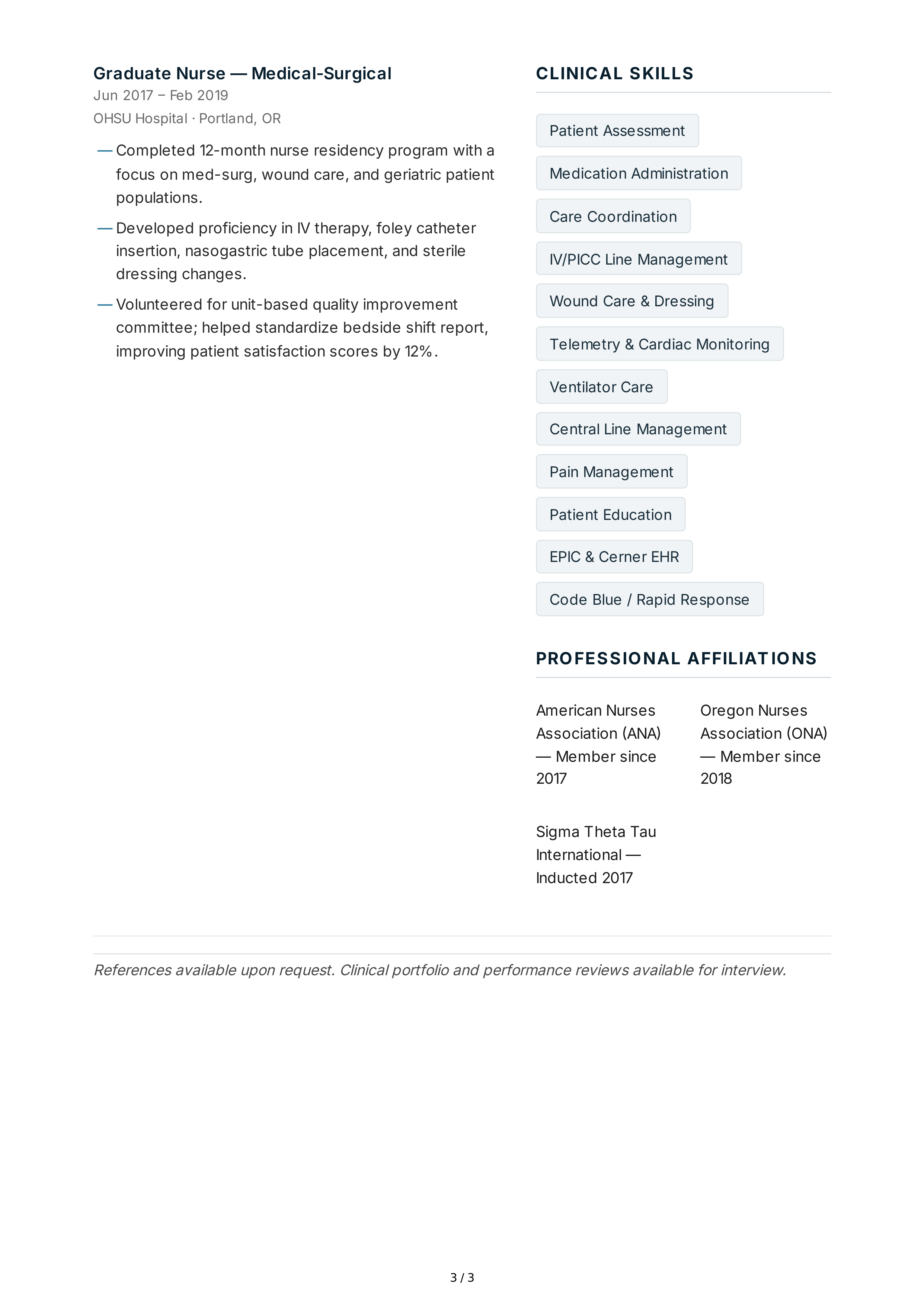 Nurse CV — page 3
