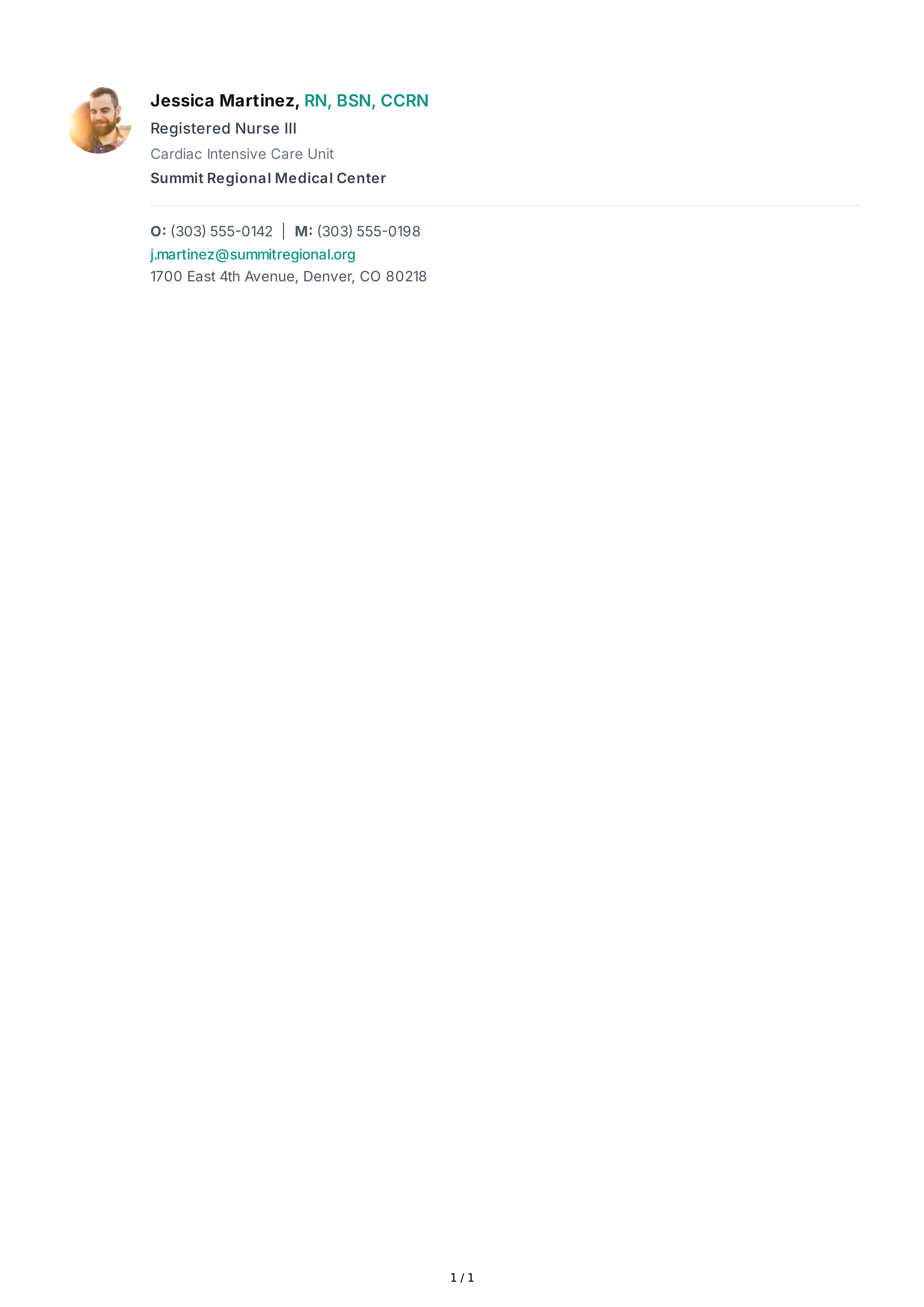 Nurse Email Signature — page 1