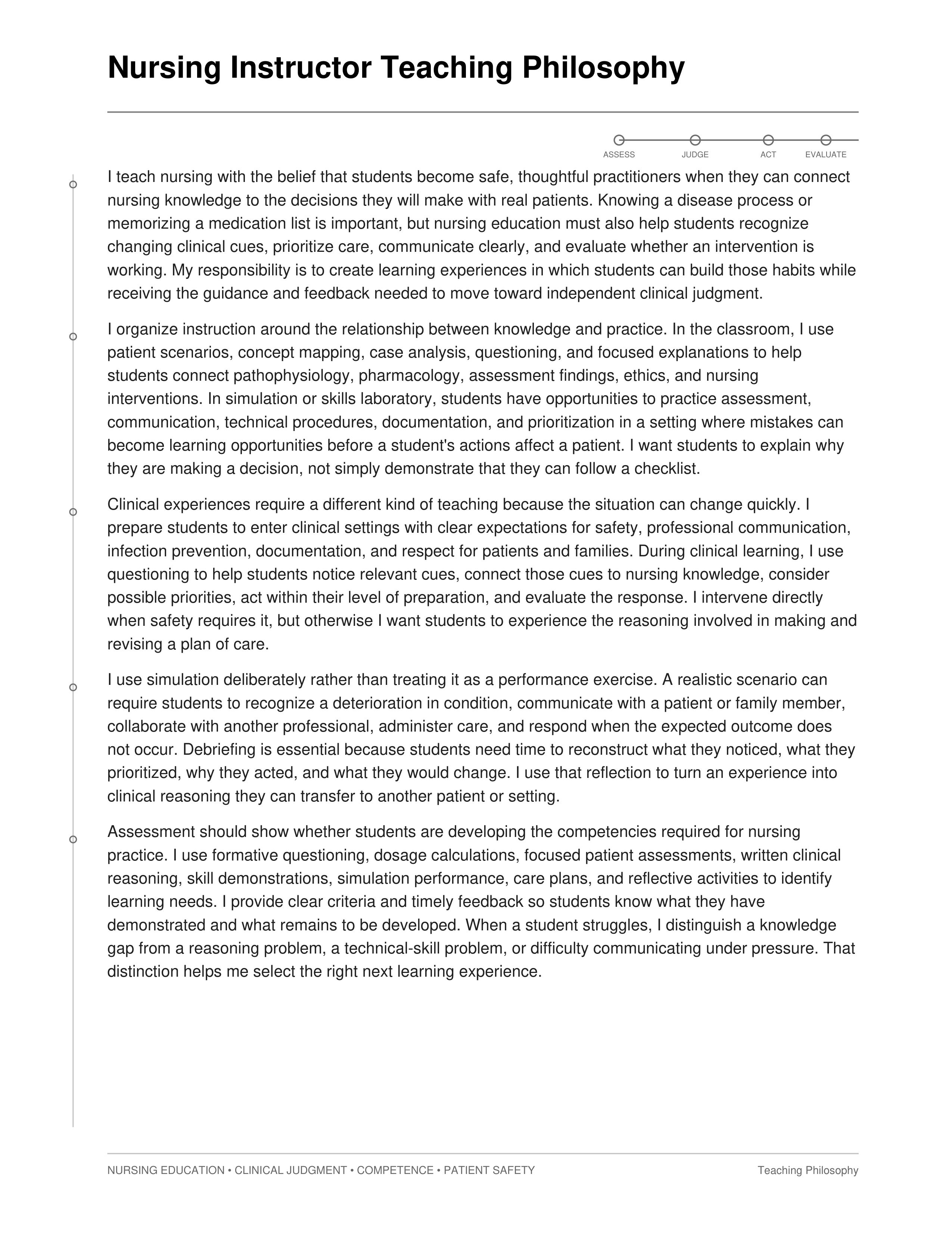 Nursing Instructor Teaching Philosophy — page 1