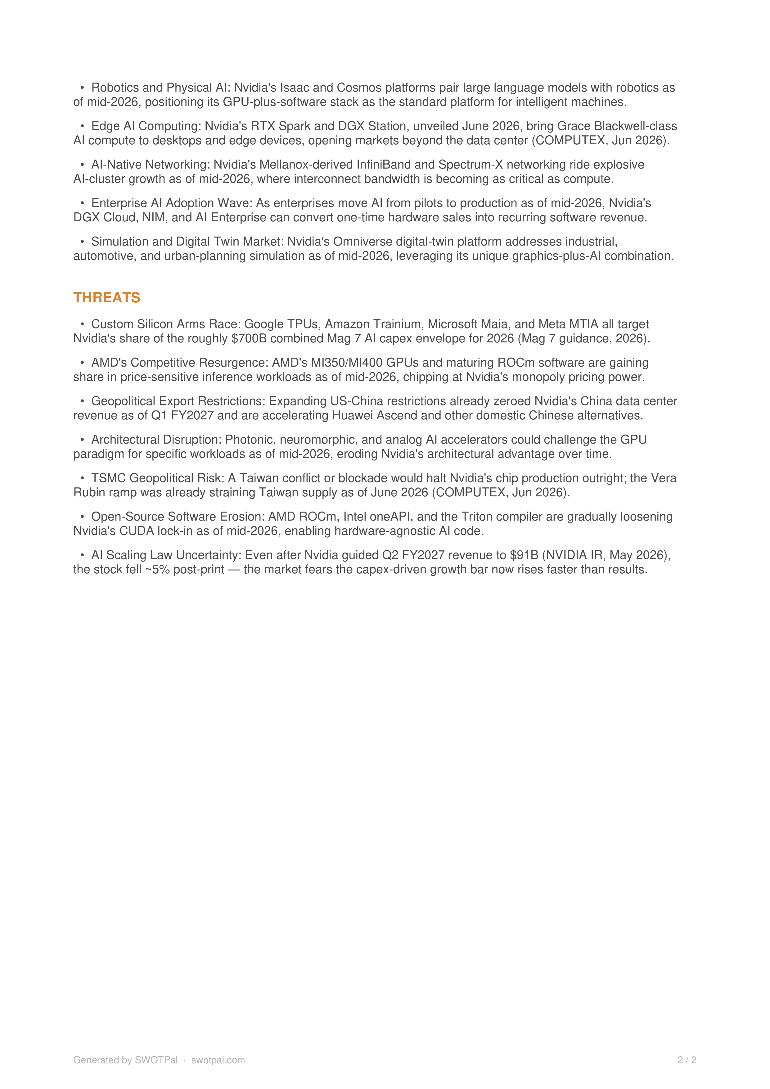 Nvidia Swot Analysis  — page 2