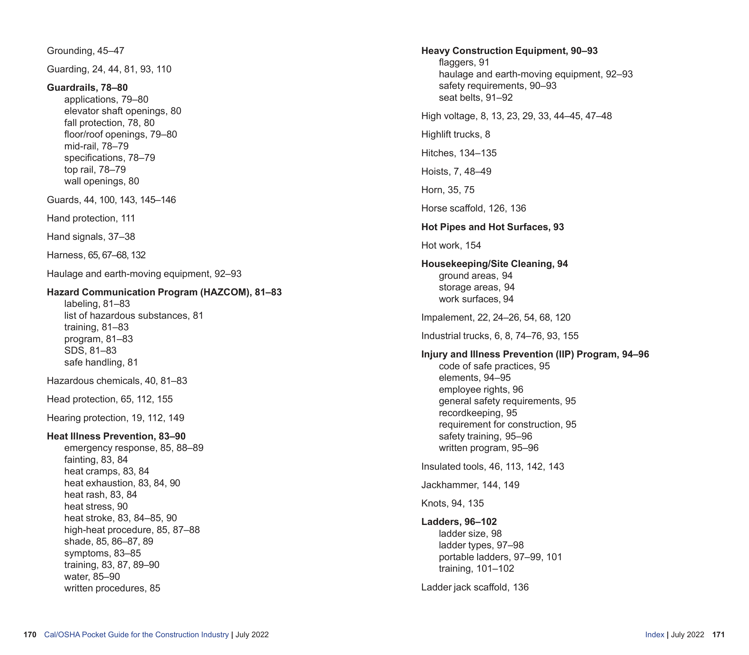 OSHA Construction Pocket Guide — page 87
