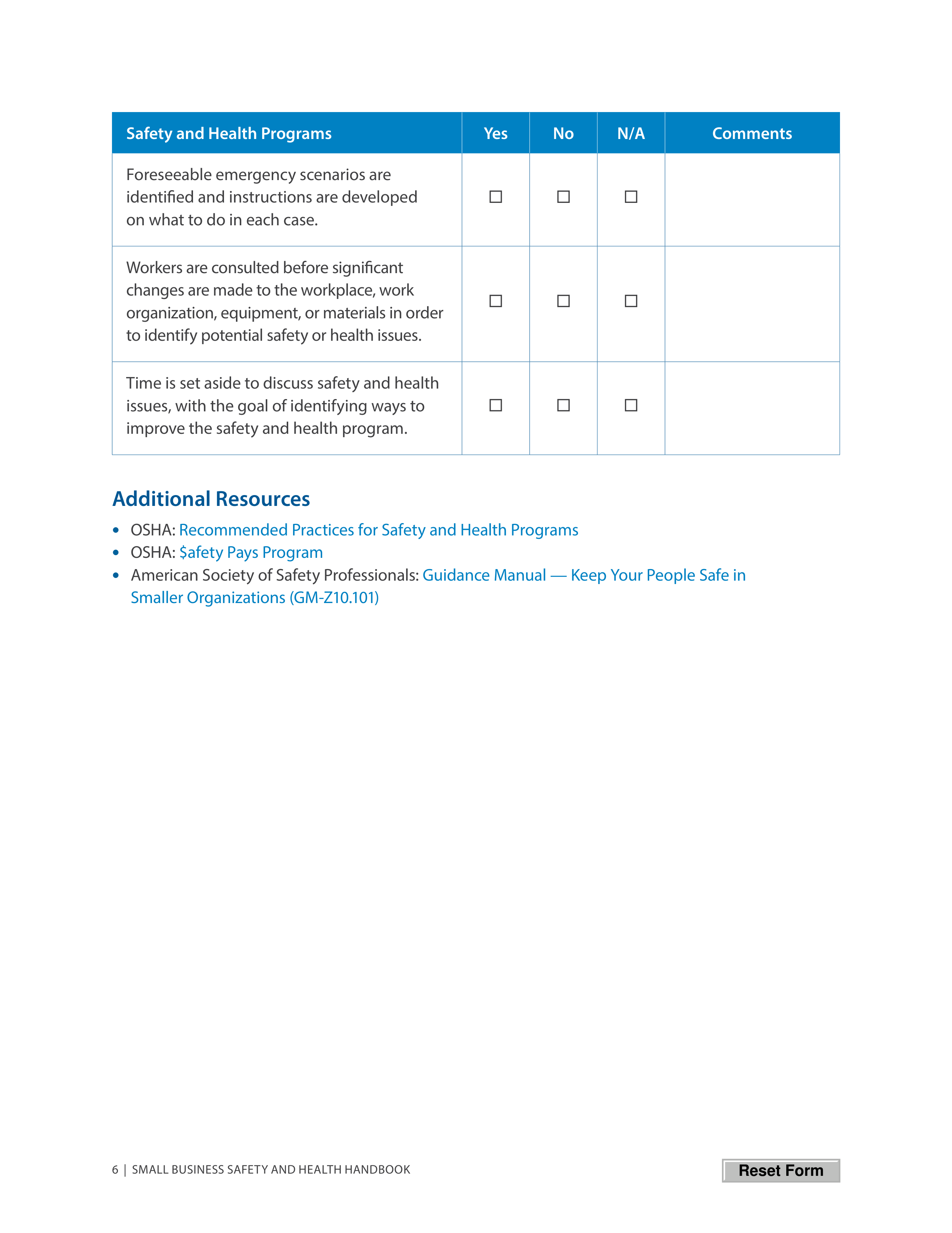 OSHA Small Business Safety and Health Handbook — page 10