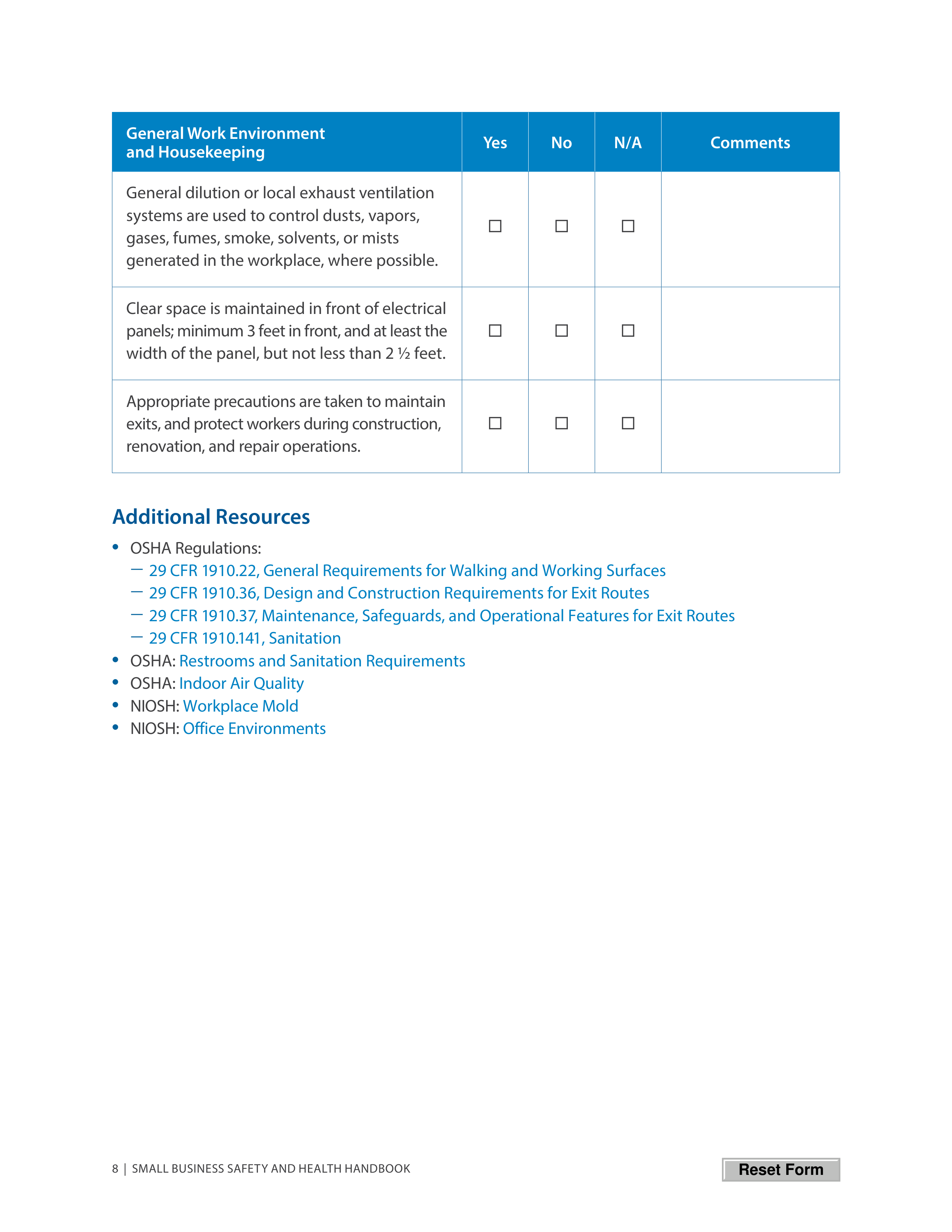 OSHA Small Business Safety and Health Handbook — page 12