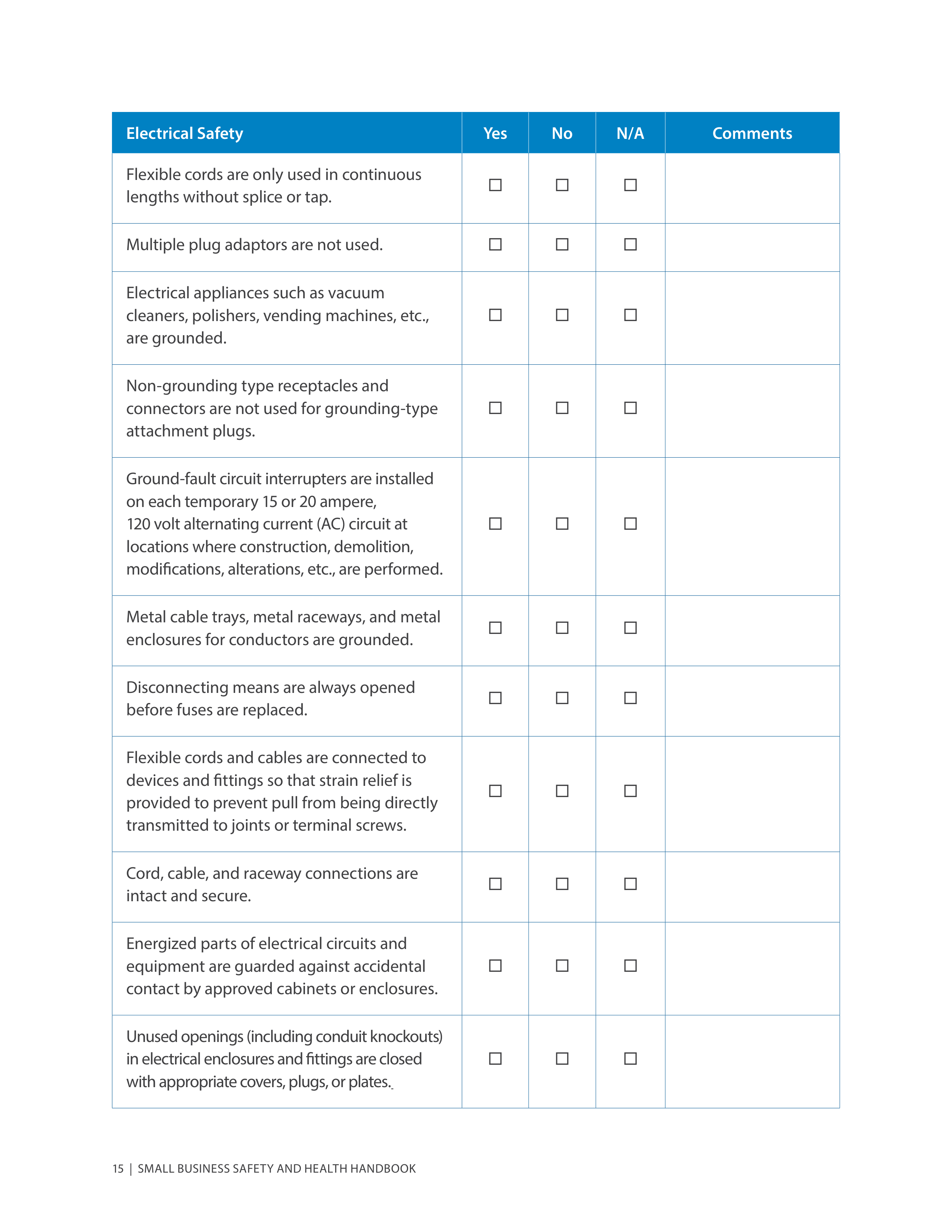 OSHA Small Business Safety and Health Handbook — page 19