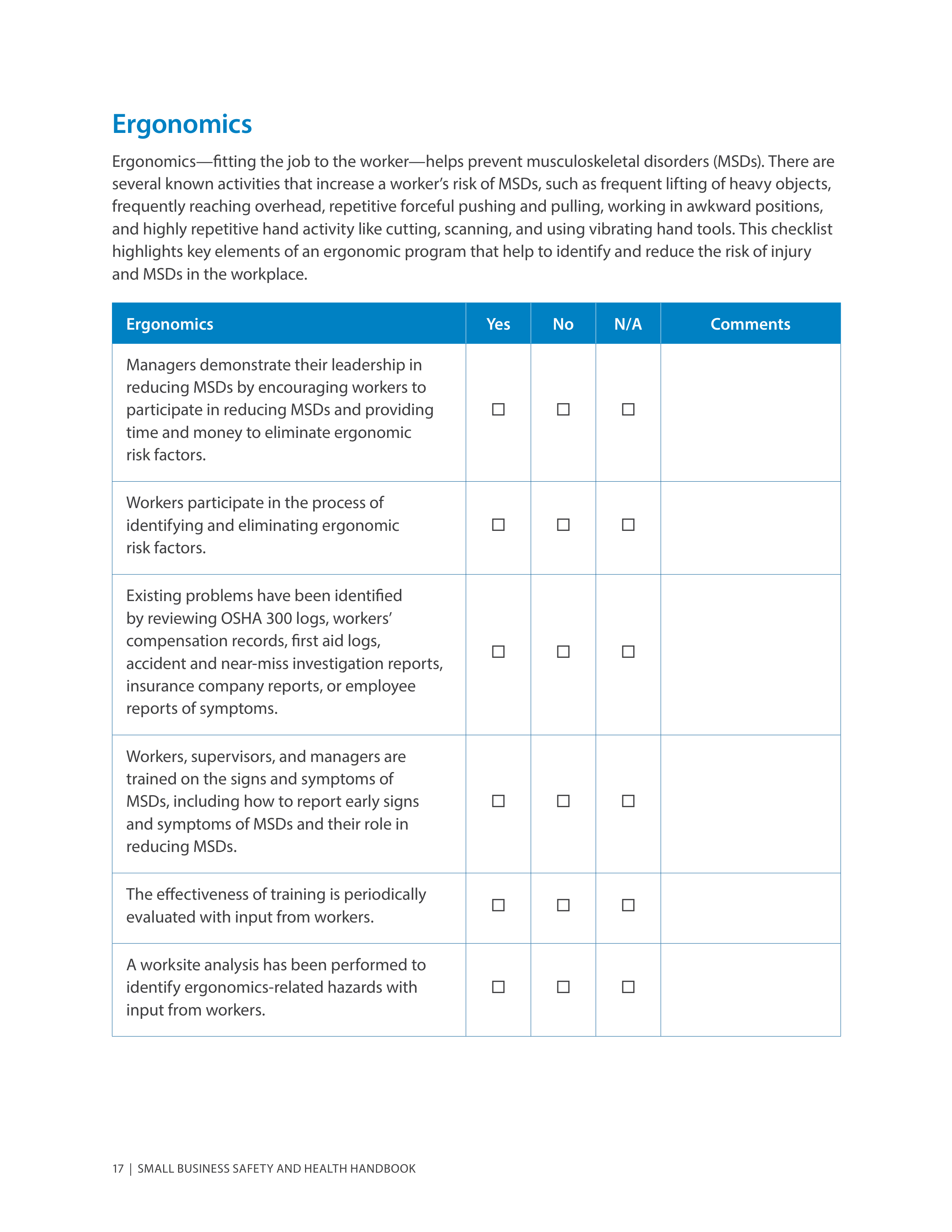 OSHA Small Business Safety and Health Handbook — page 21