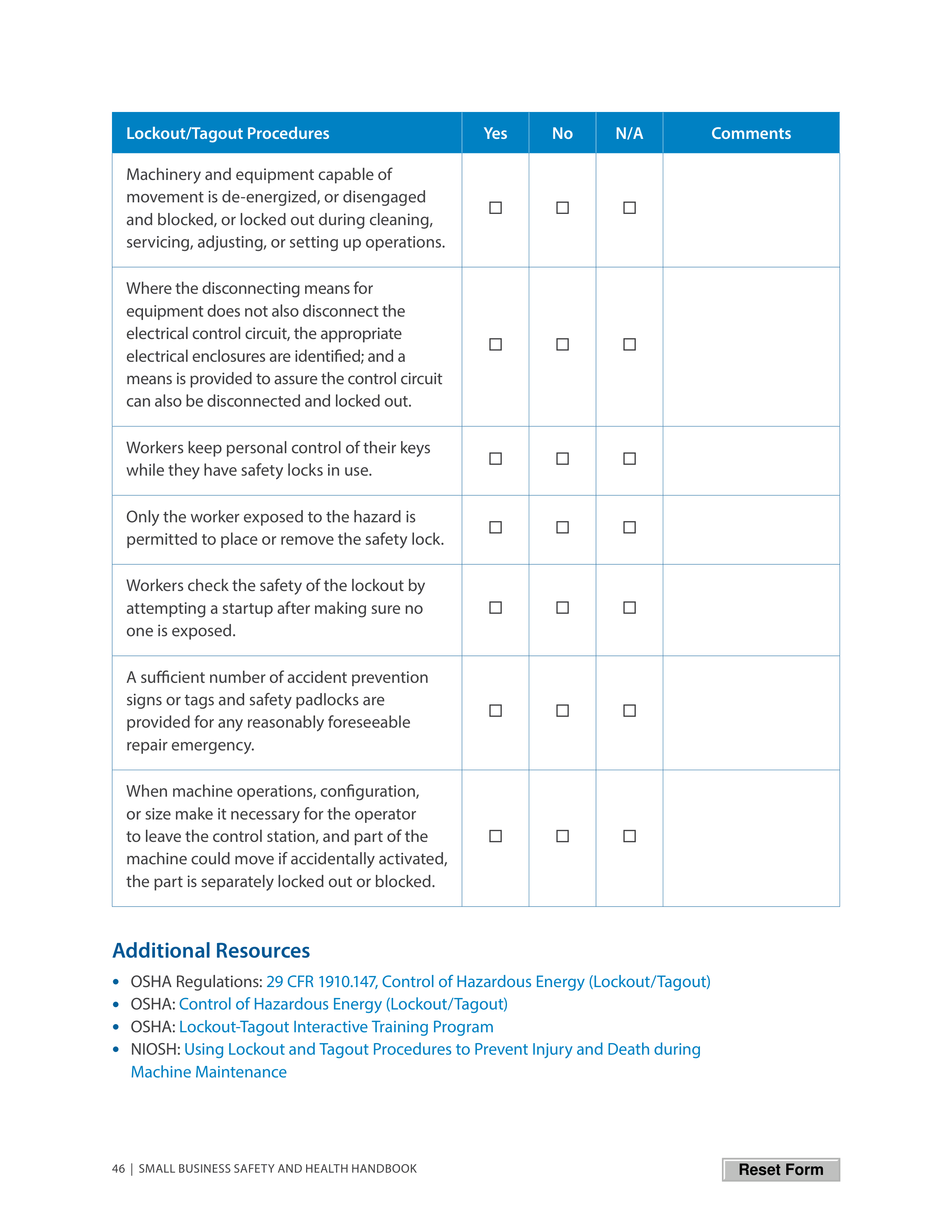 OSHA Small Business Safety and Health Handbook — page 50