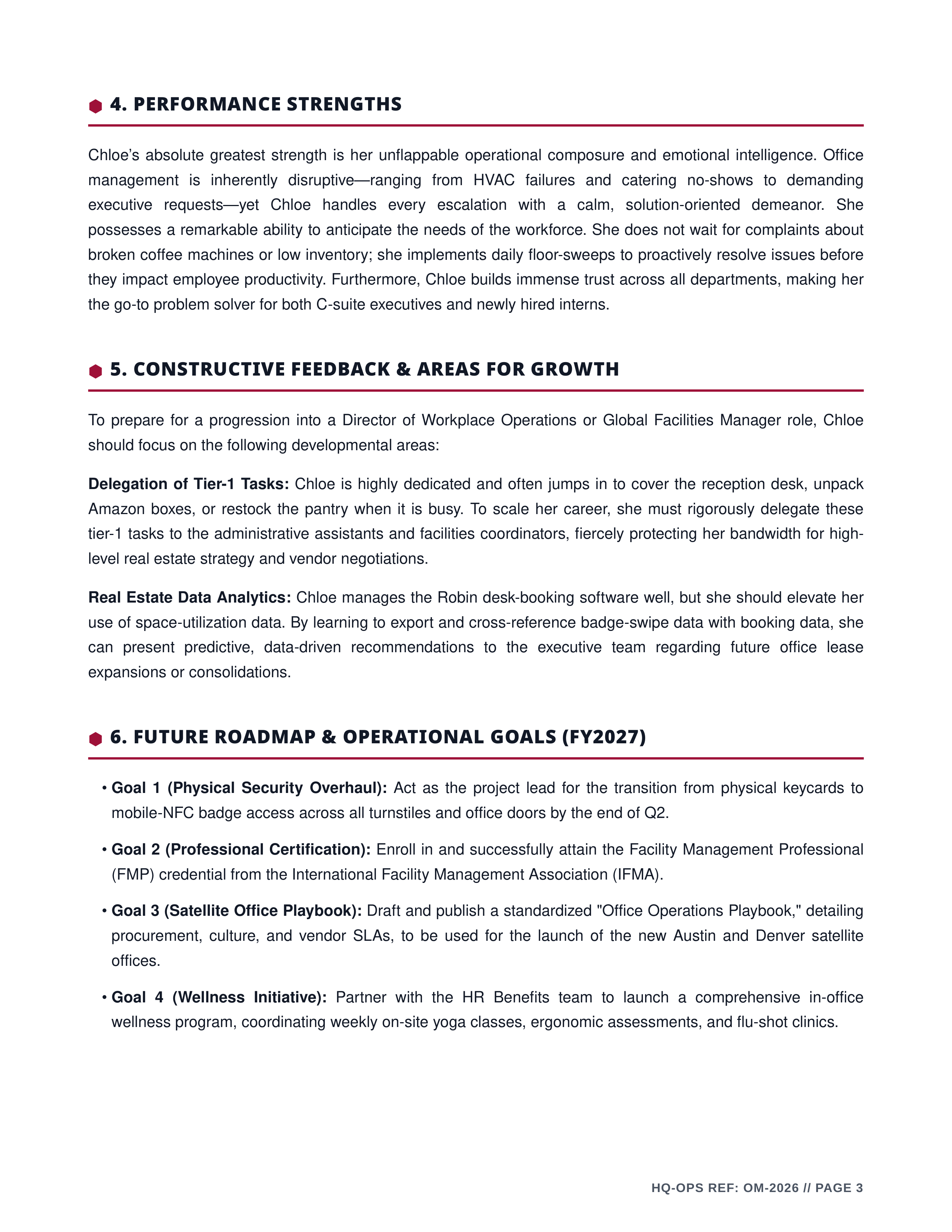 Office Manager Performance Review — page 3