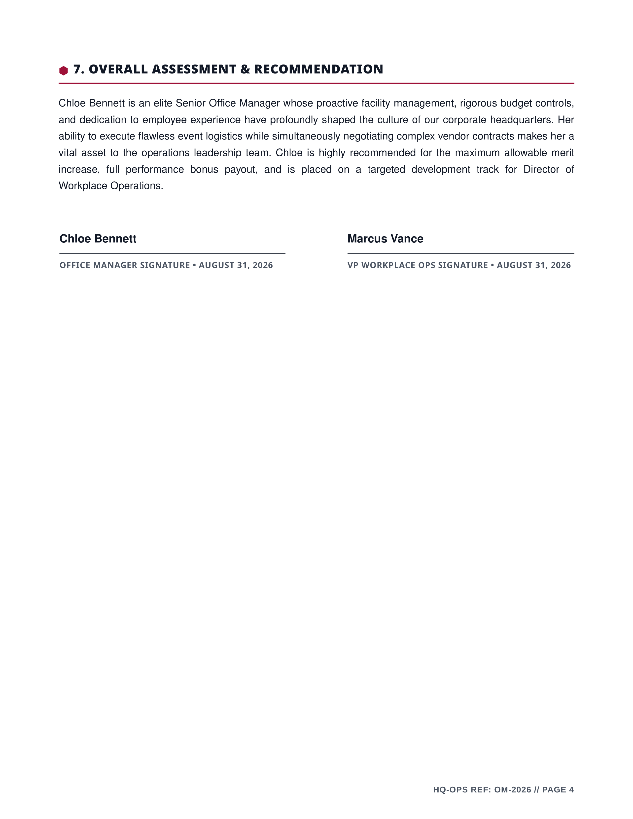 Office Manager Performance Review — page 4