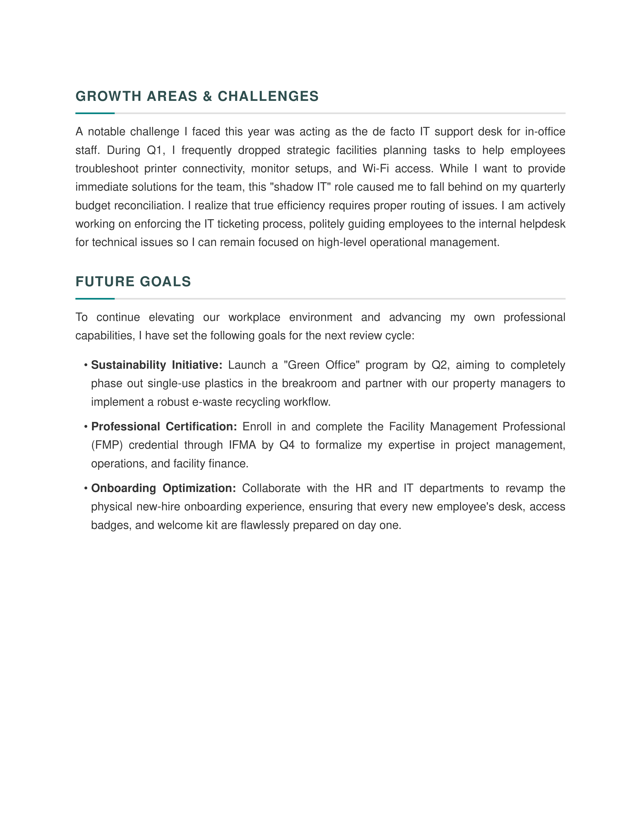 Office Manager Self Performance Review — page 2