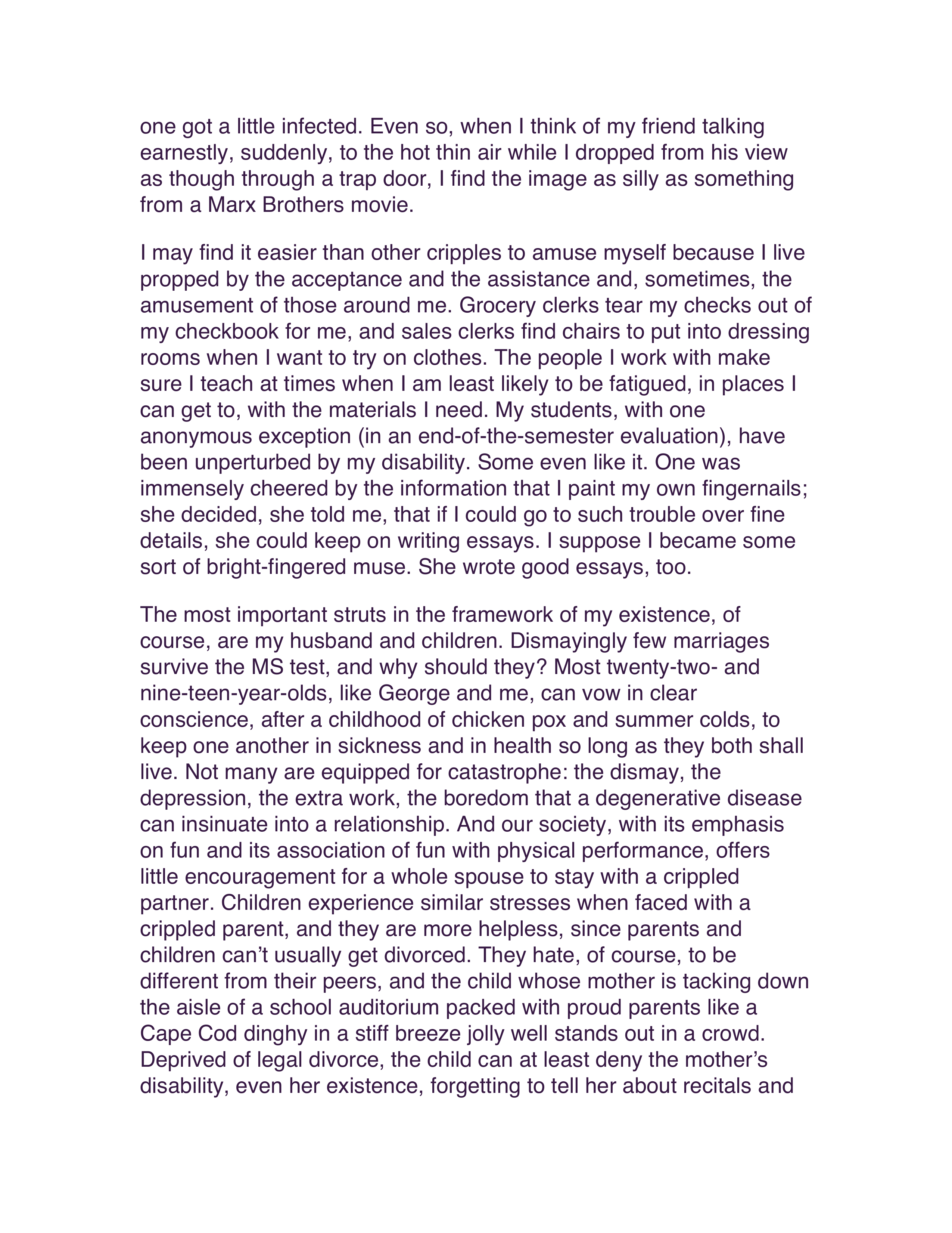 On Being a Cripple Essay — page 6