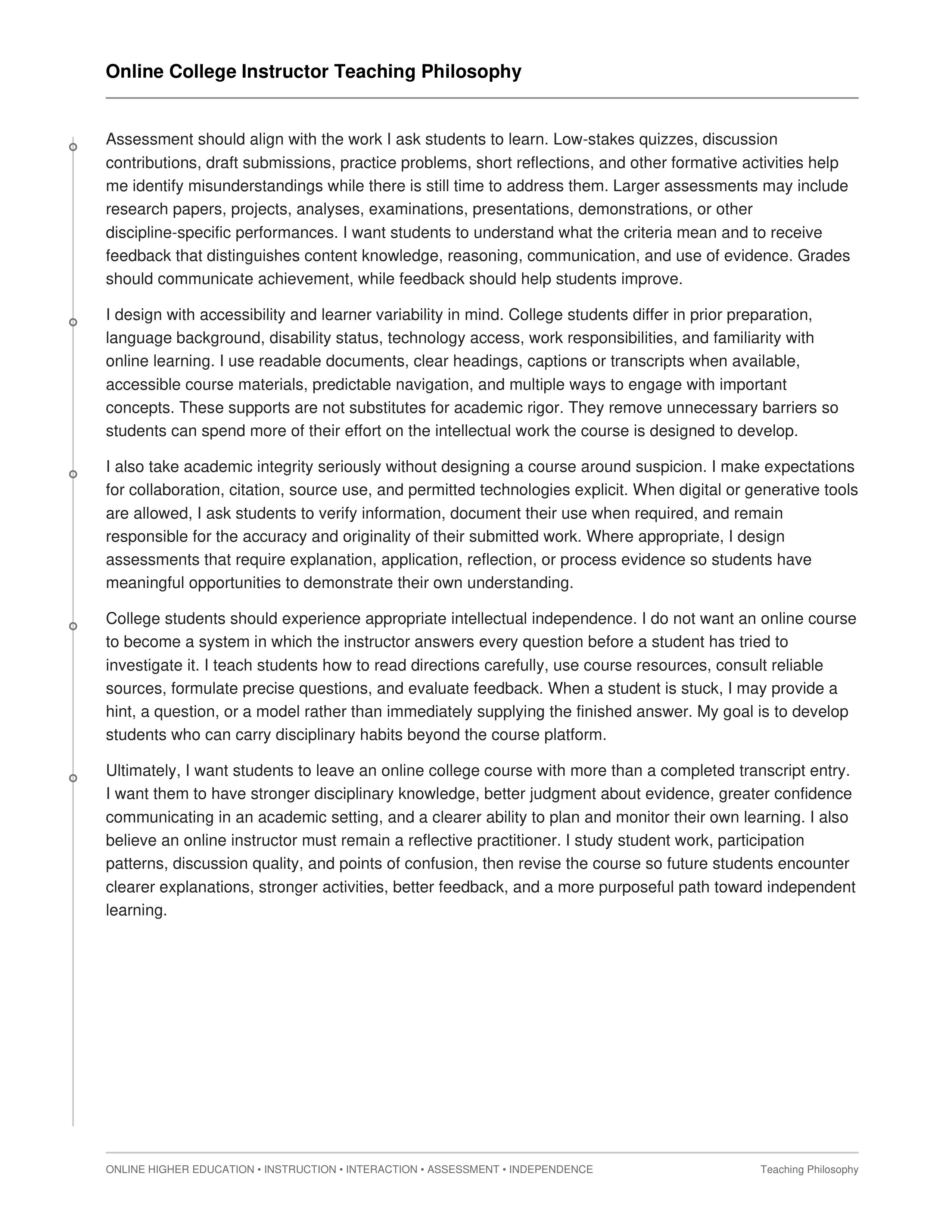 Online College Instructor Teaching Philosophy — page 2