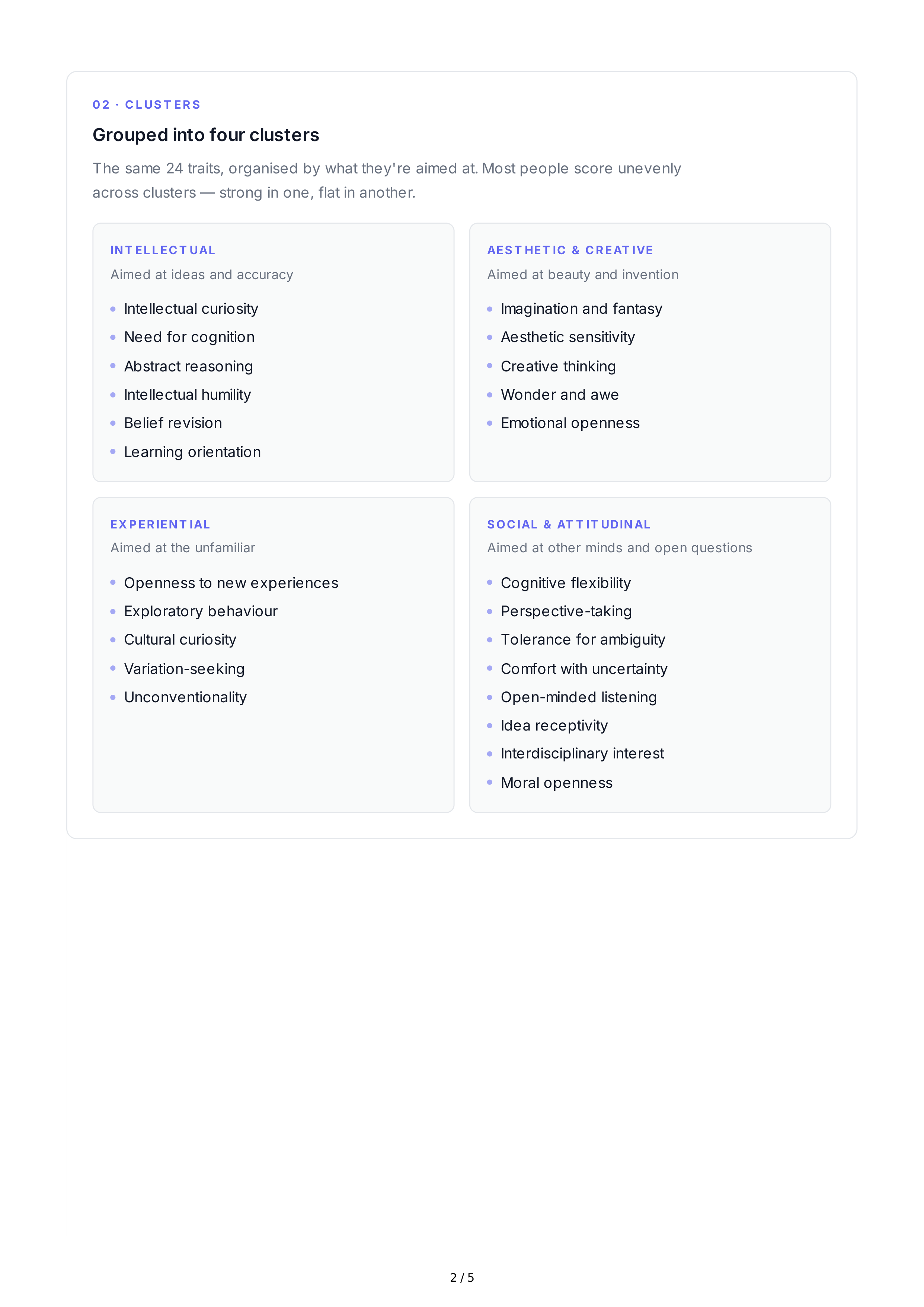 Open-Mindedness Personality Traits — page 2