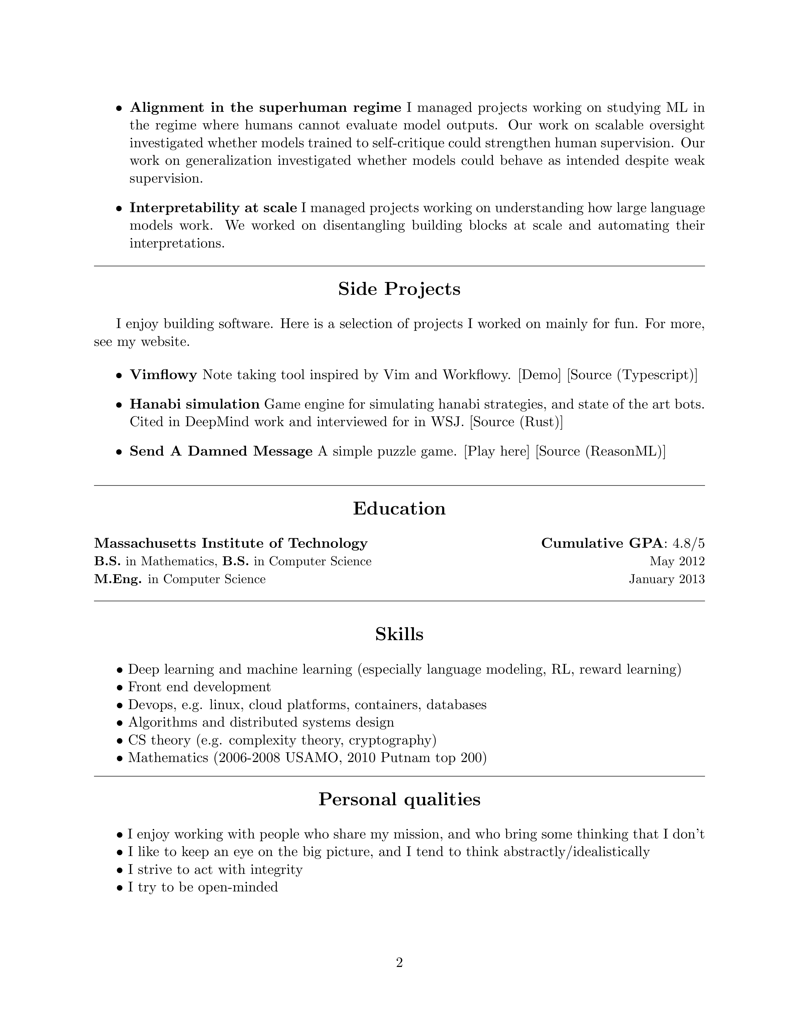 OpenAI AI Researcher Resume — page 2