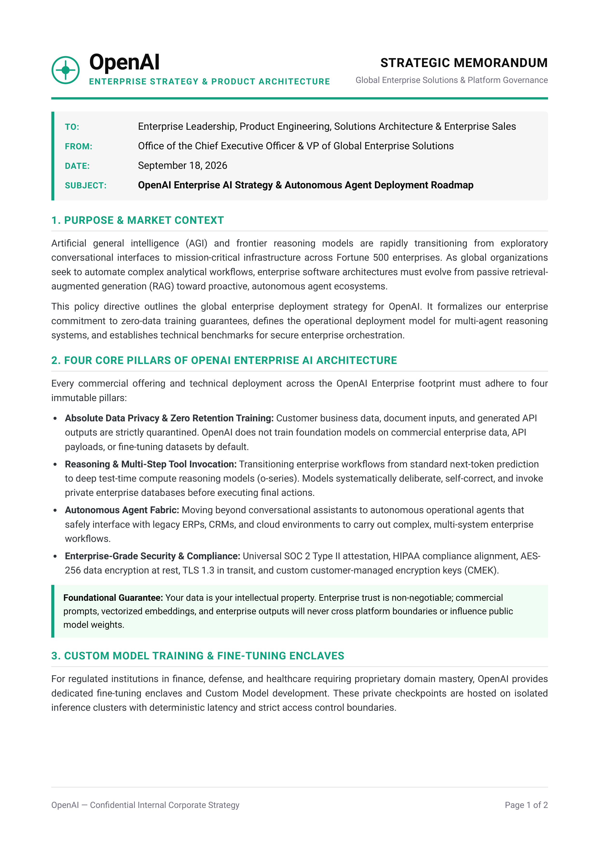 OpenAI Enterprise AI Strategy Memo — page 1