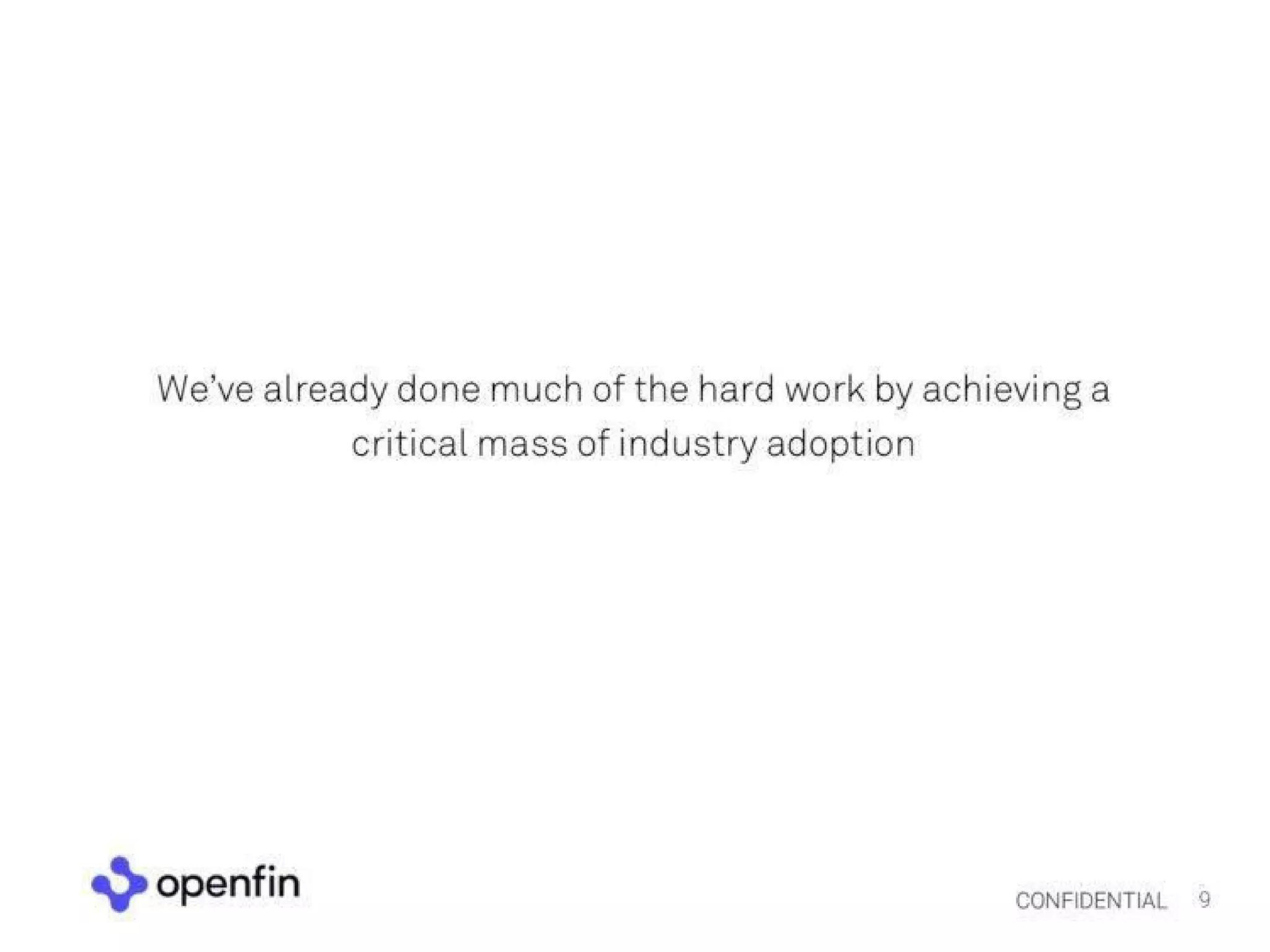 OpenFin Pitch Deck — page 9