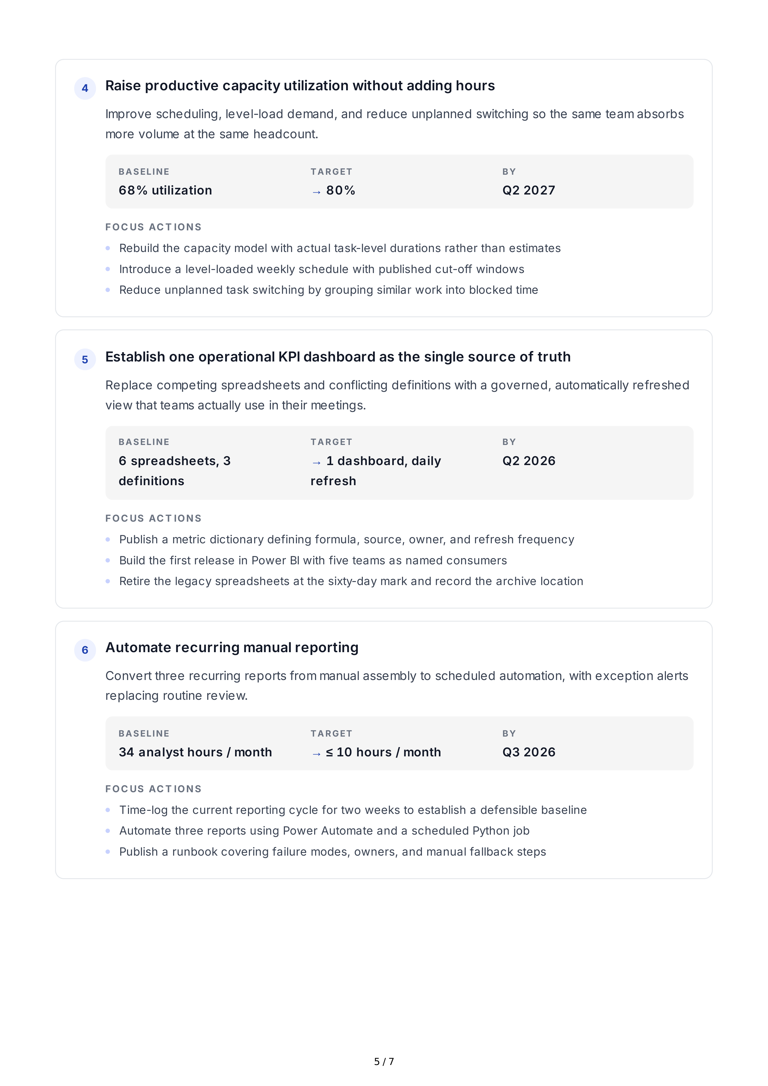 Operational Efficiency Professional Goals — page 5