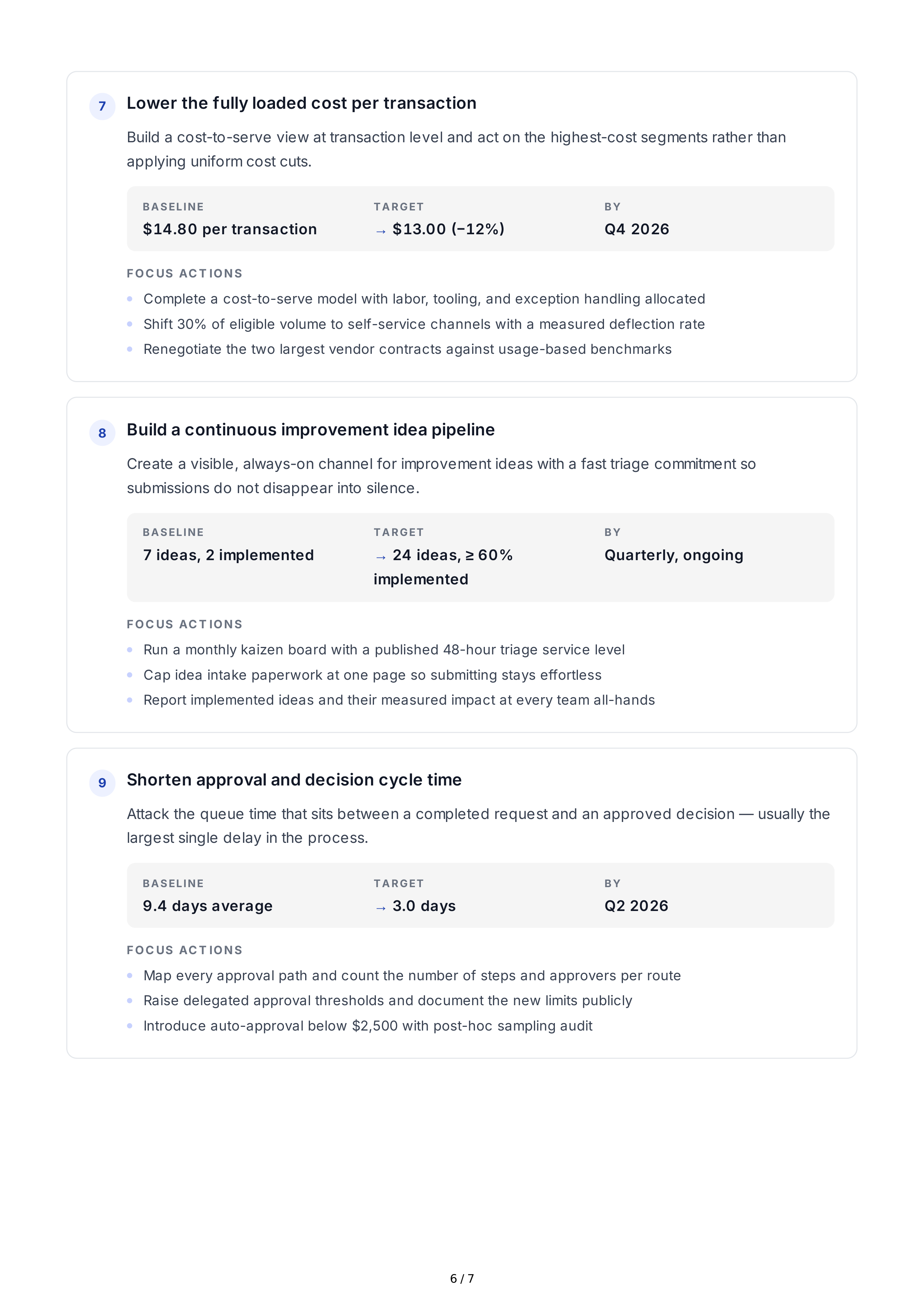 Operational Efficiency Professional Goals — page 6