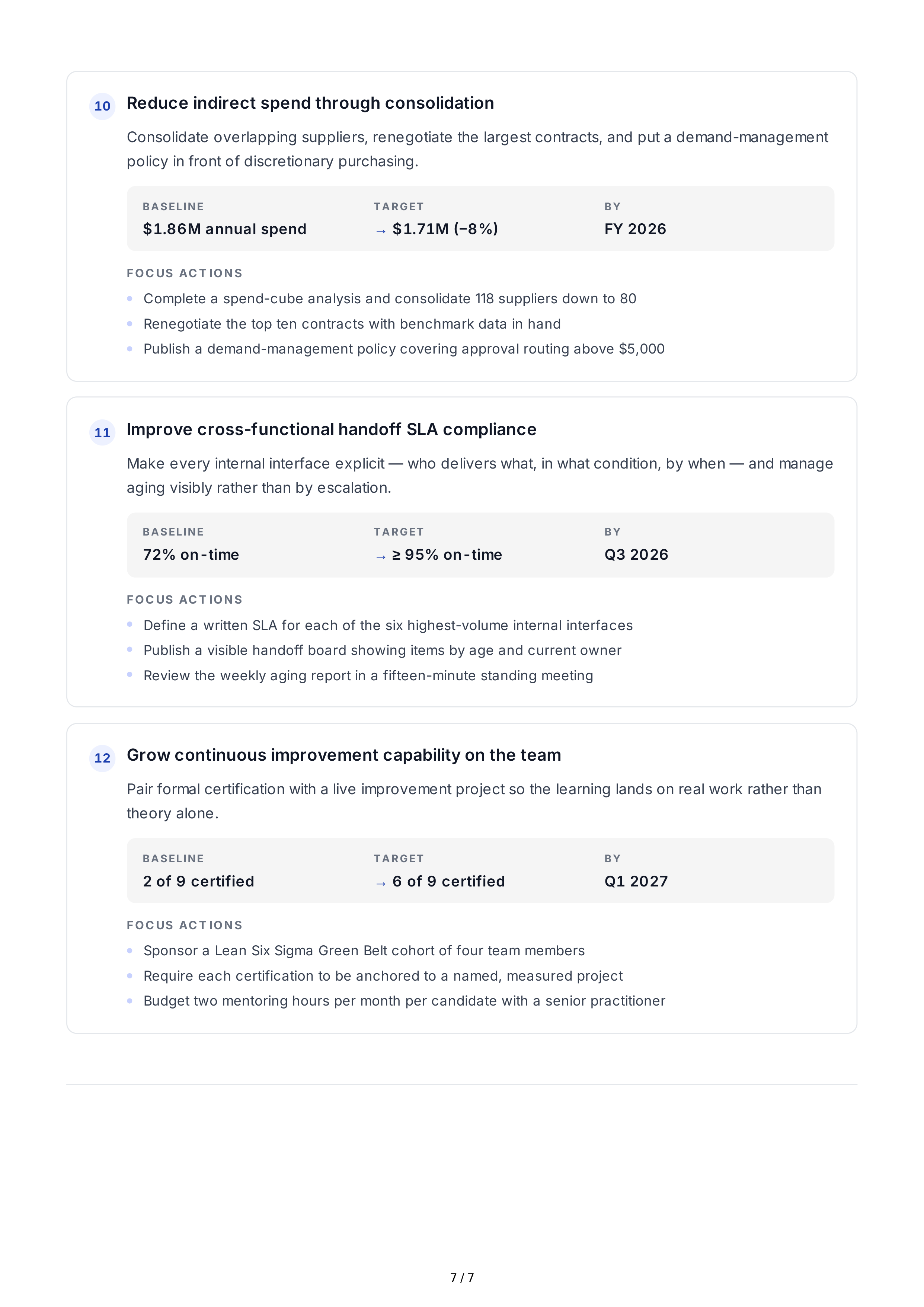 Operational Efficiency Professional Goals — page 7