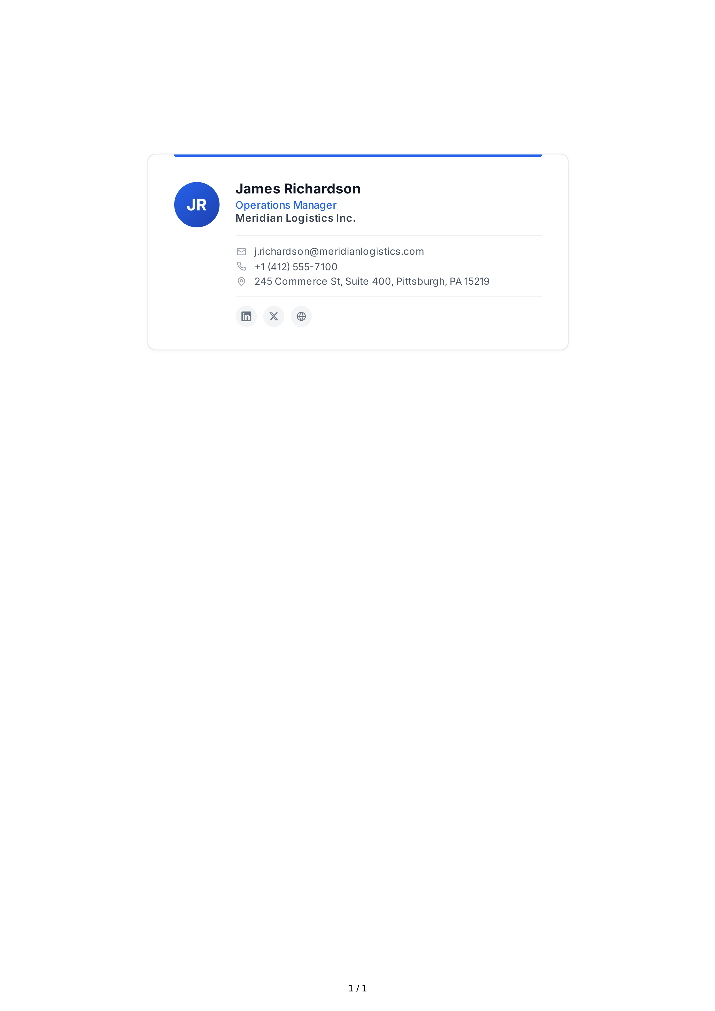 Operations Manager Email Signature — page 1