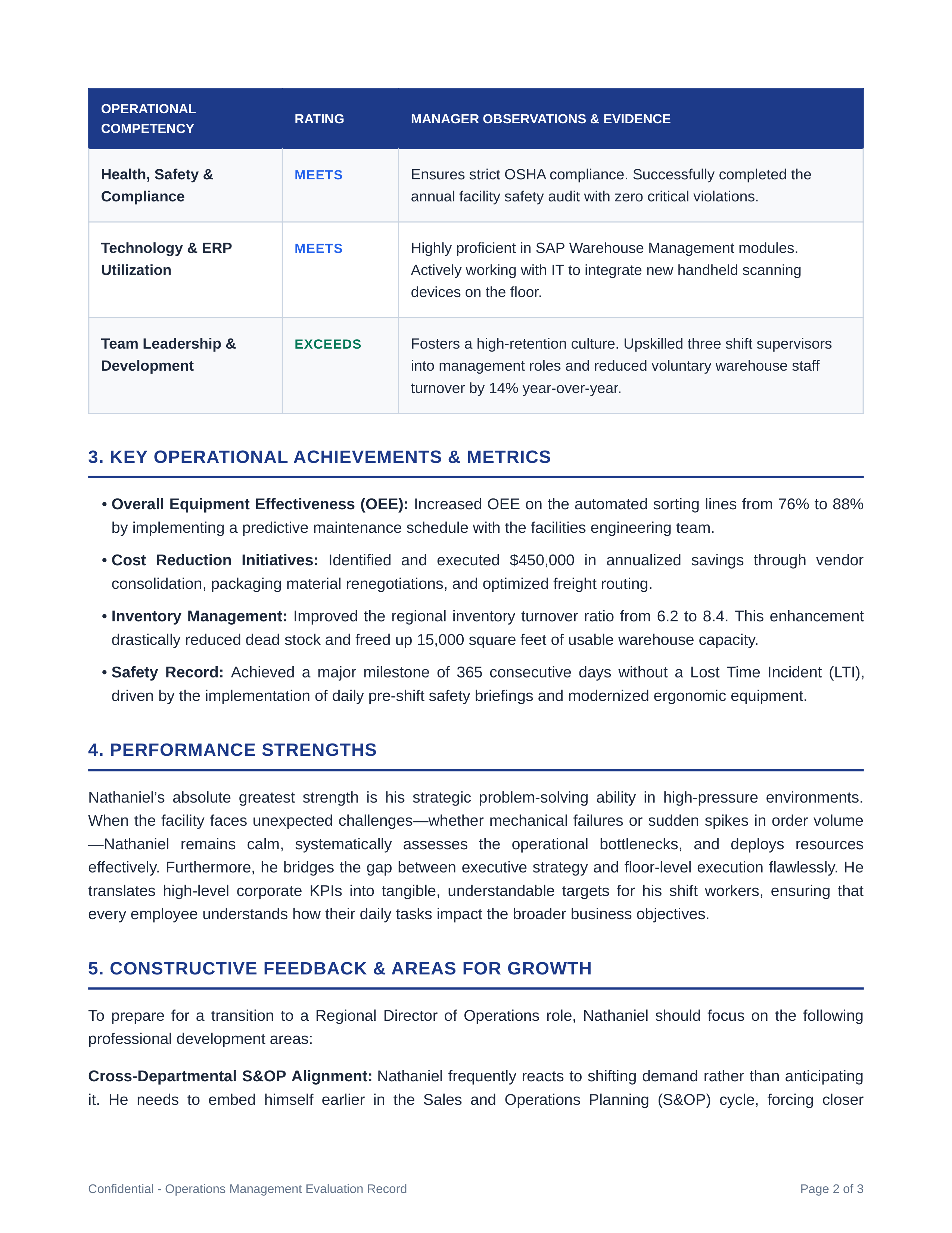 Operations Manager Performance Review — page 2