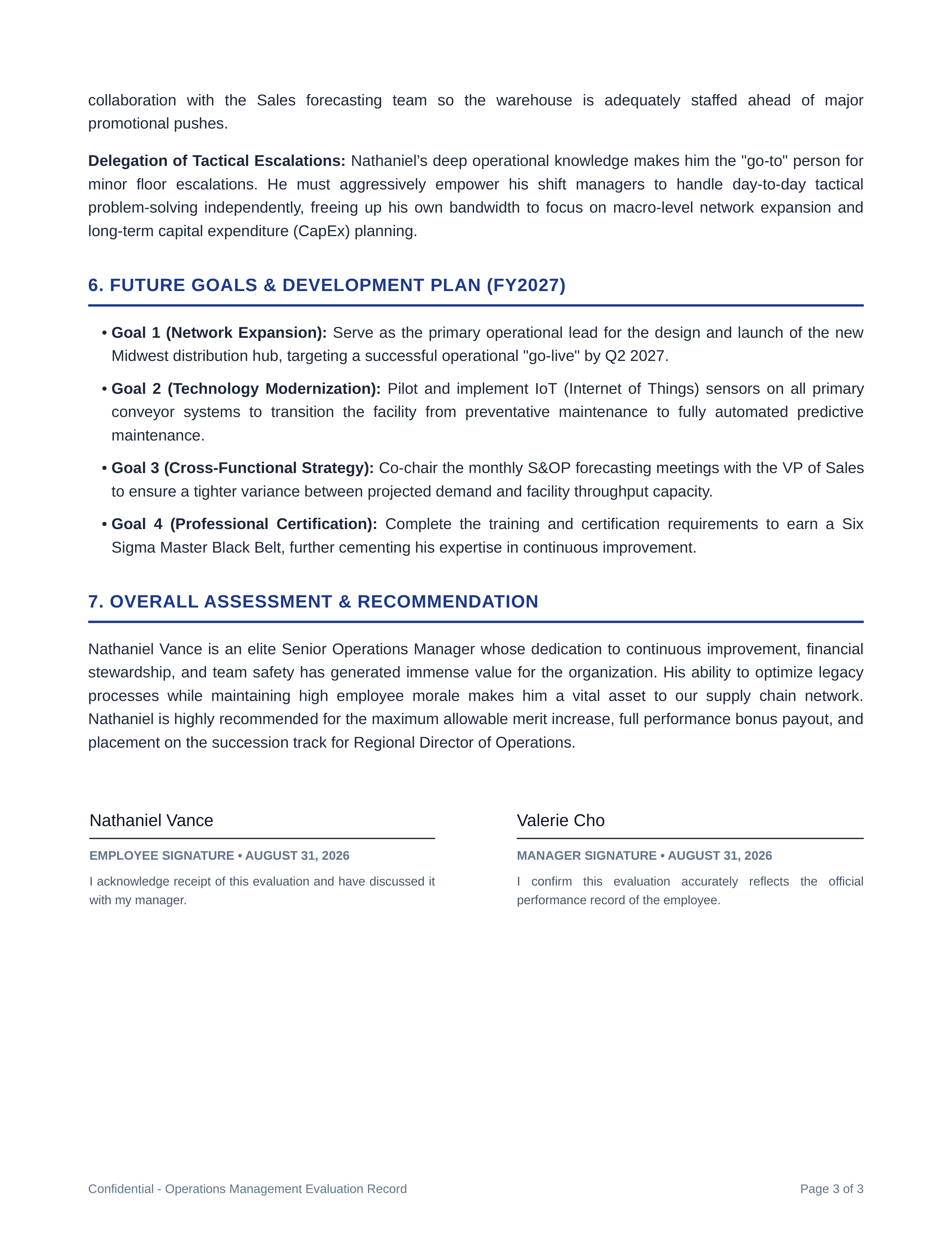Operations Manager Performance Review — page 3