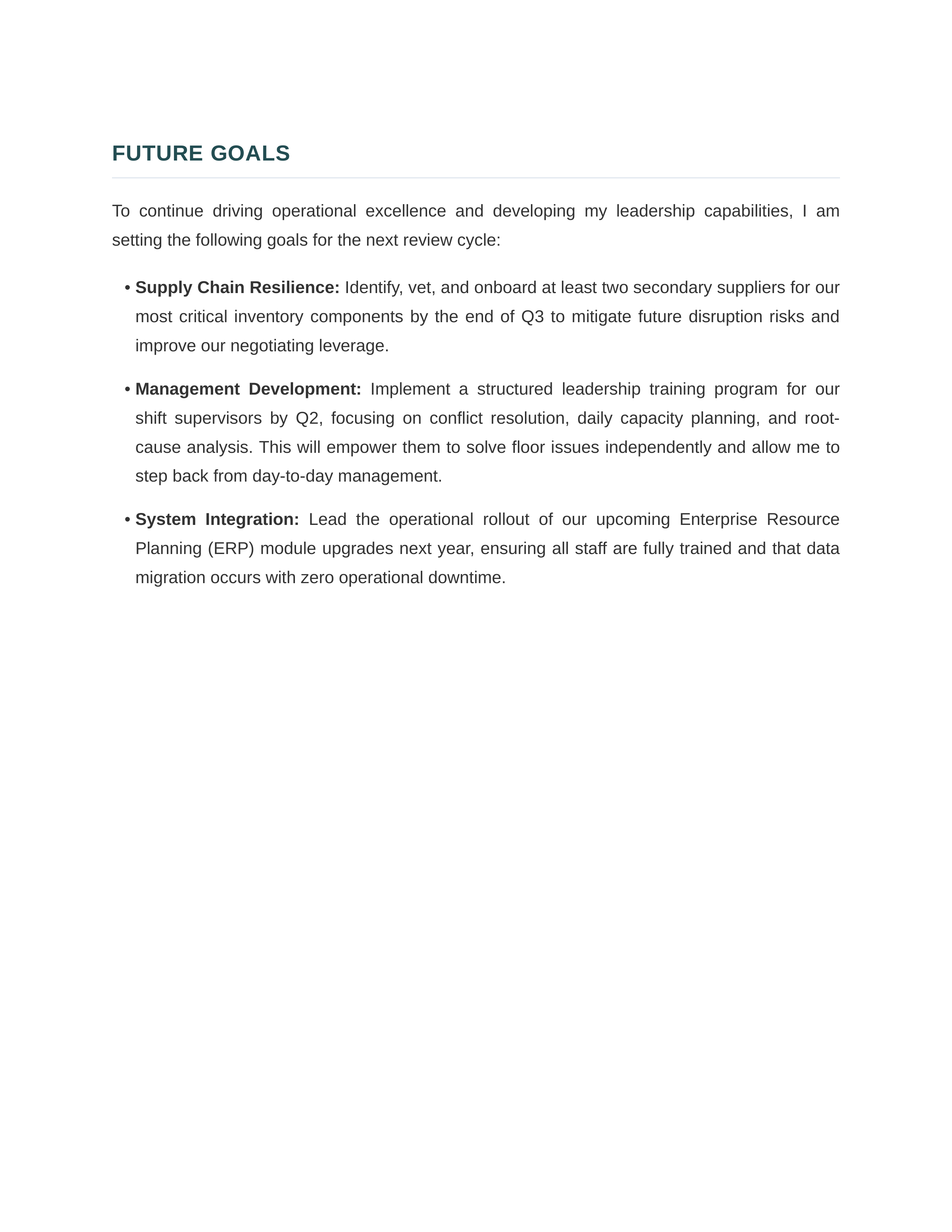 Operations Manager Self Performance Review — page 3