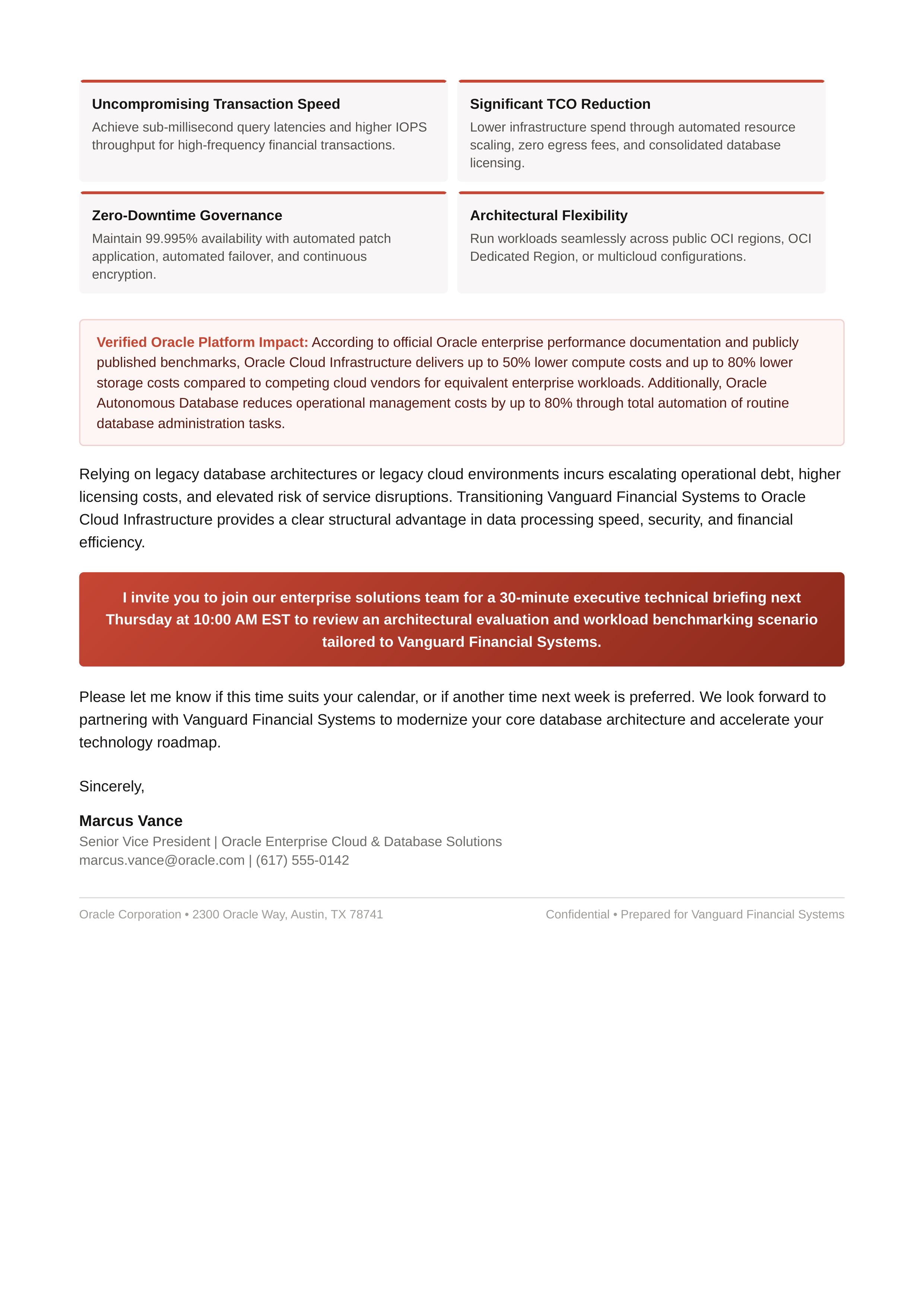 Oracle Cloud Infrastructure Sales Letter — page 2