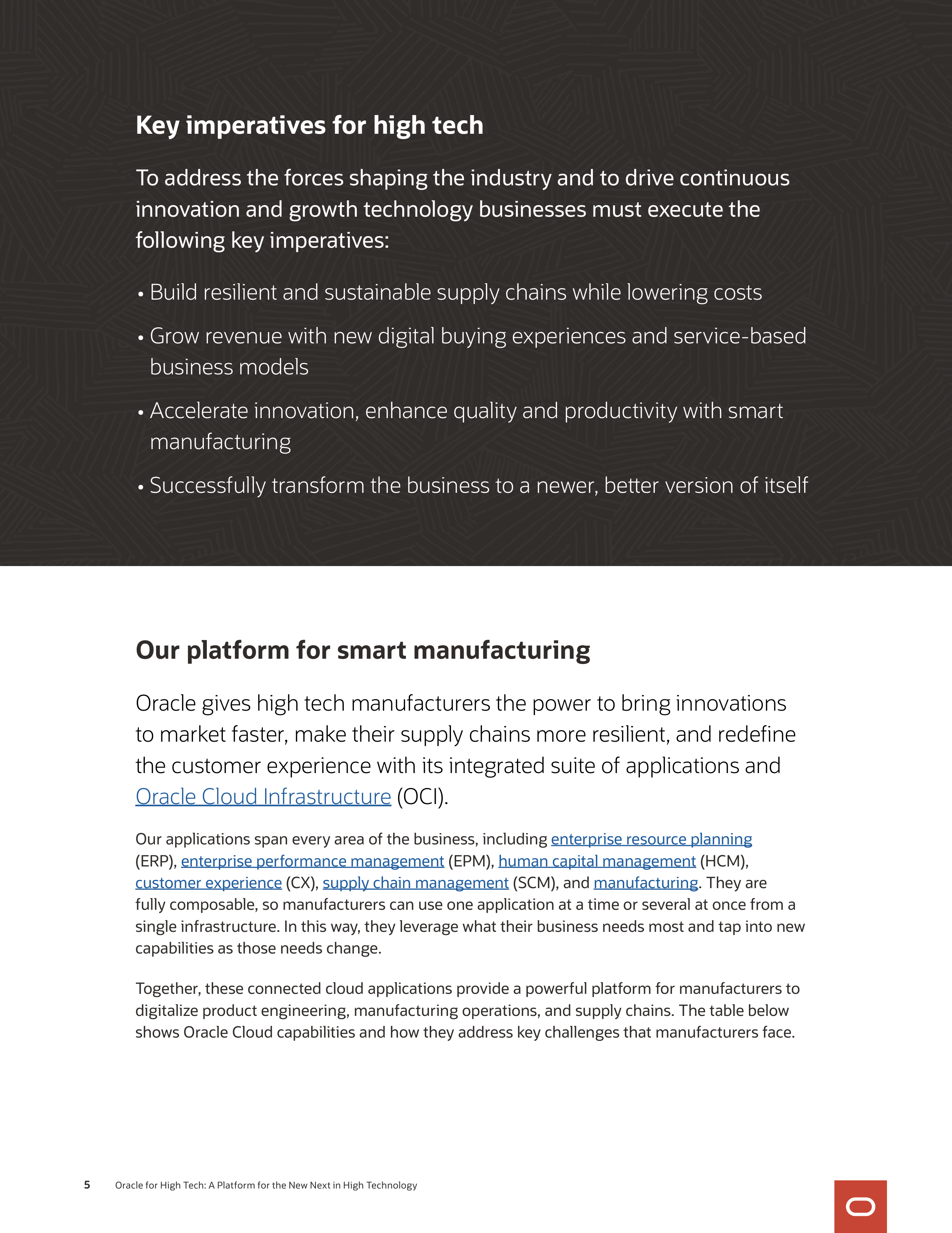 Oracle High Tech Industry Brochure — page 5