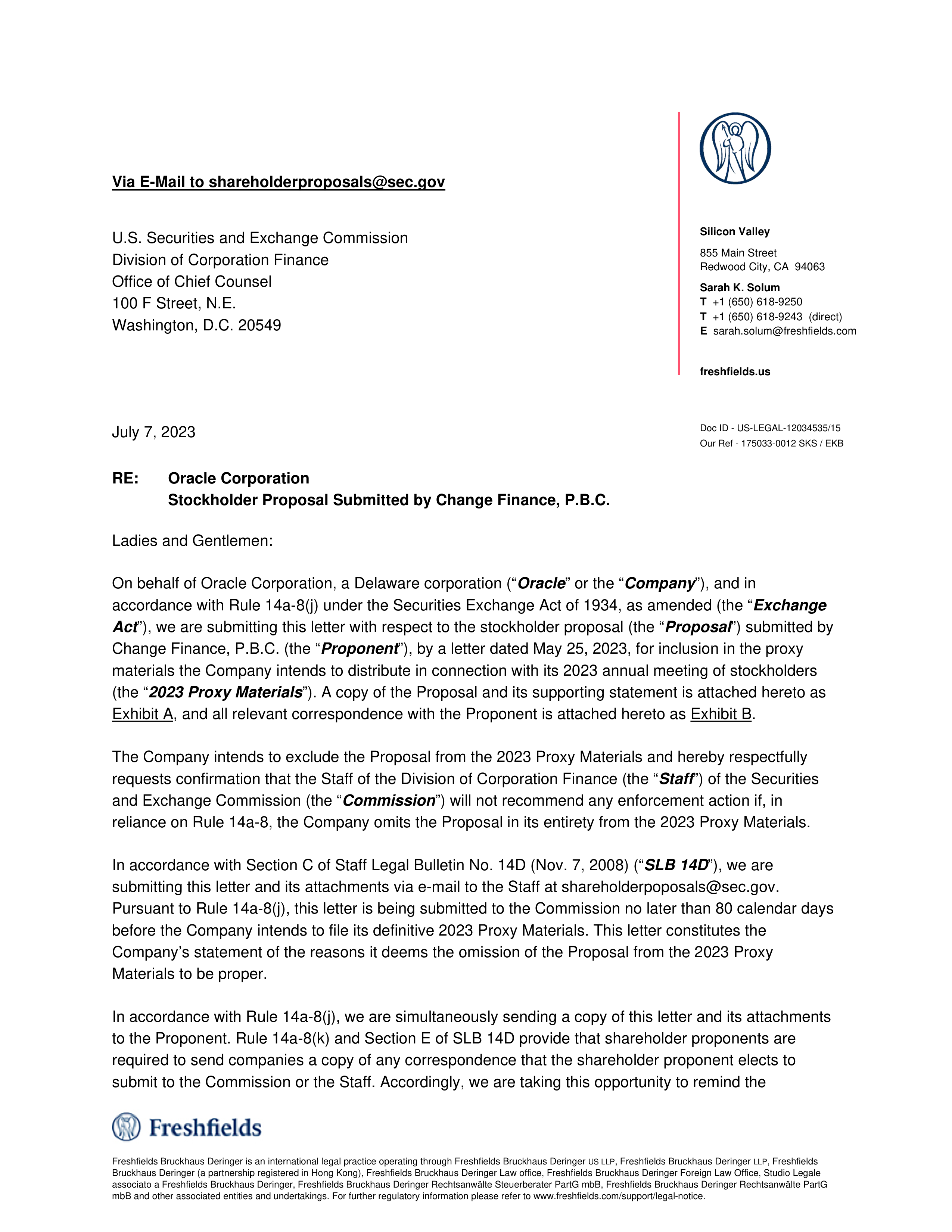 Oracle Proposal  — page 1