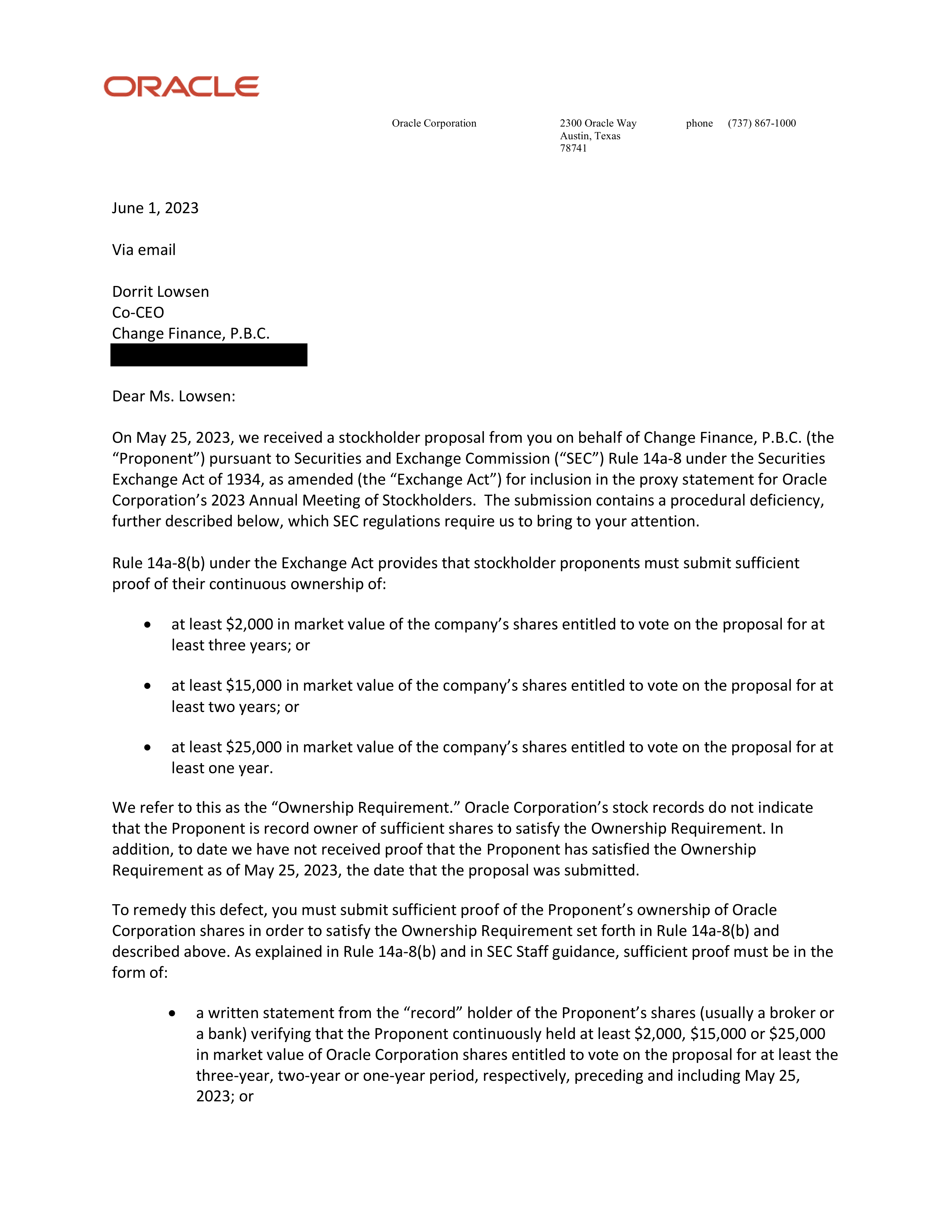 Oracle Proposal  — page 22
