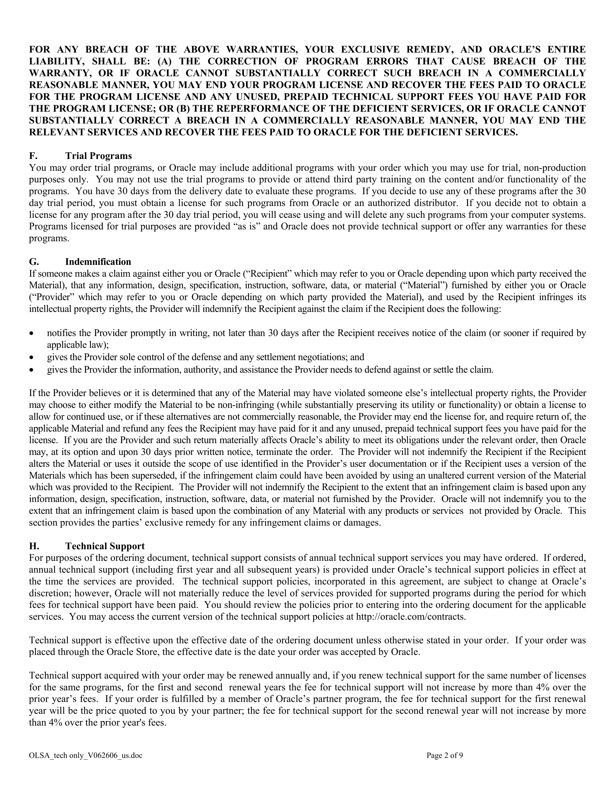 Oracle License and Services Agreement — page 2