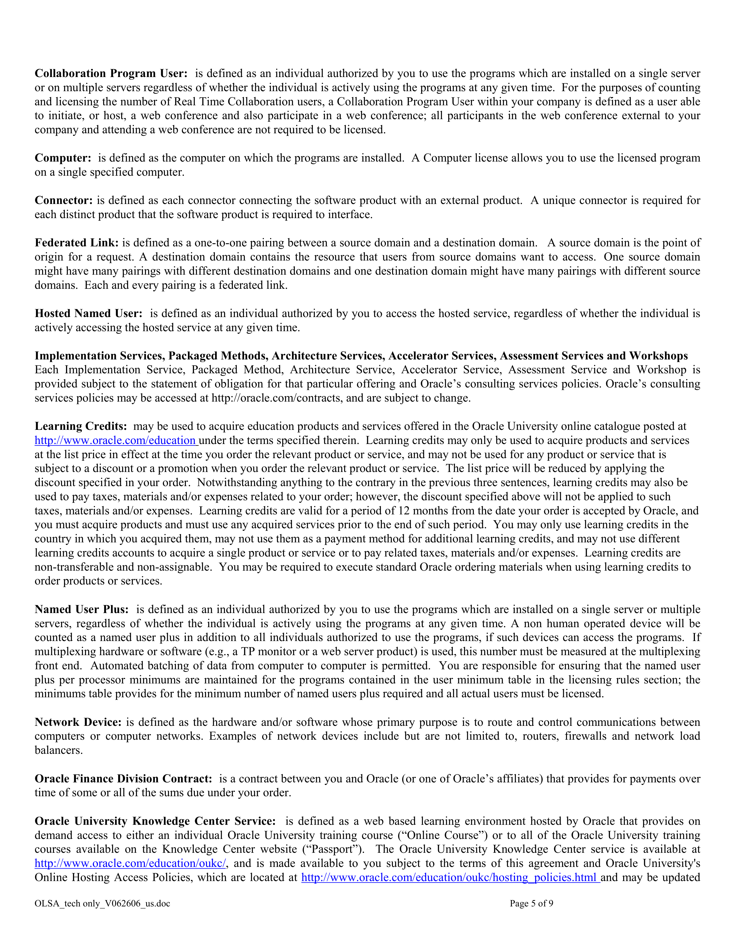Oracle License and Services Agreement — page 5