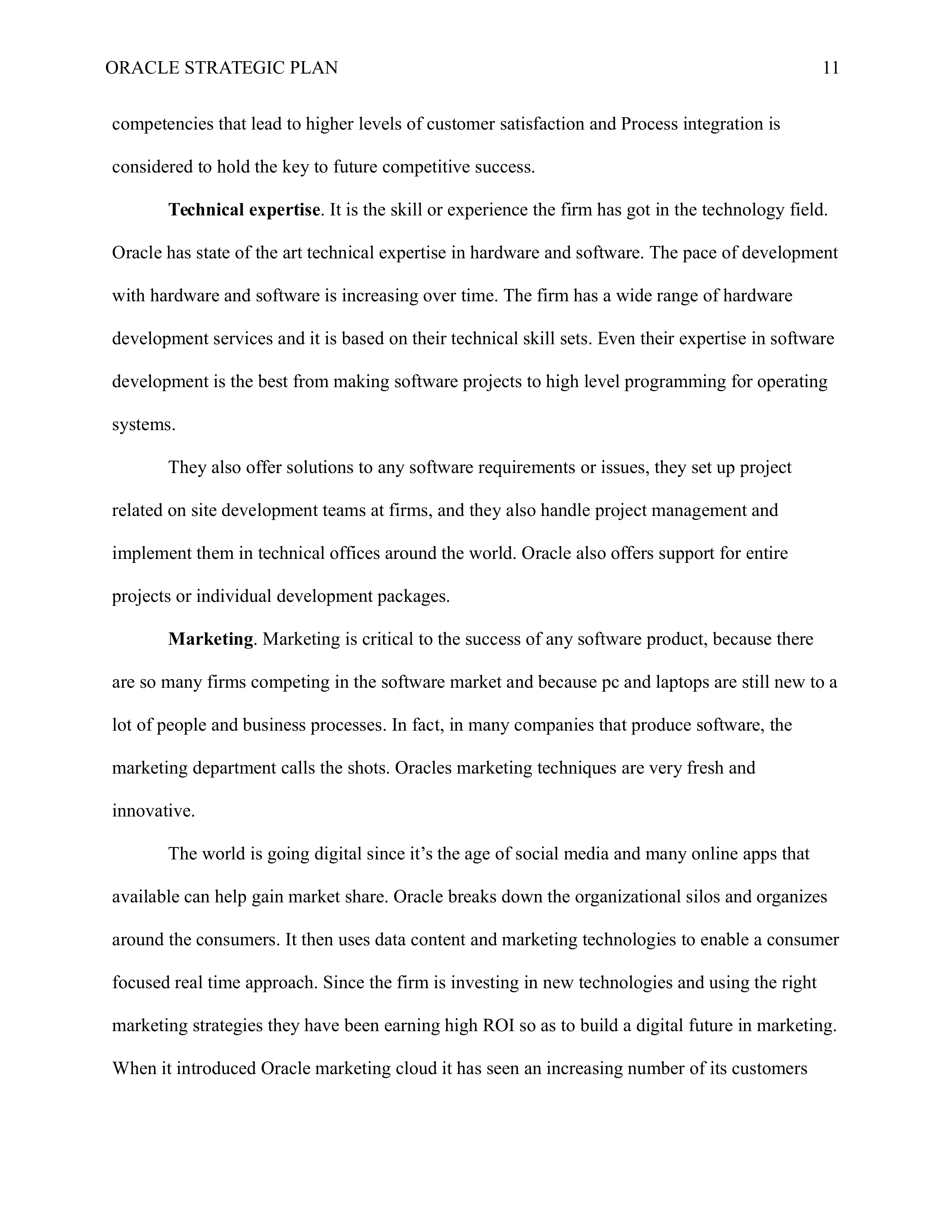 Oracle Business Plan  — page 11