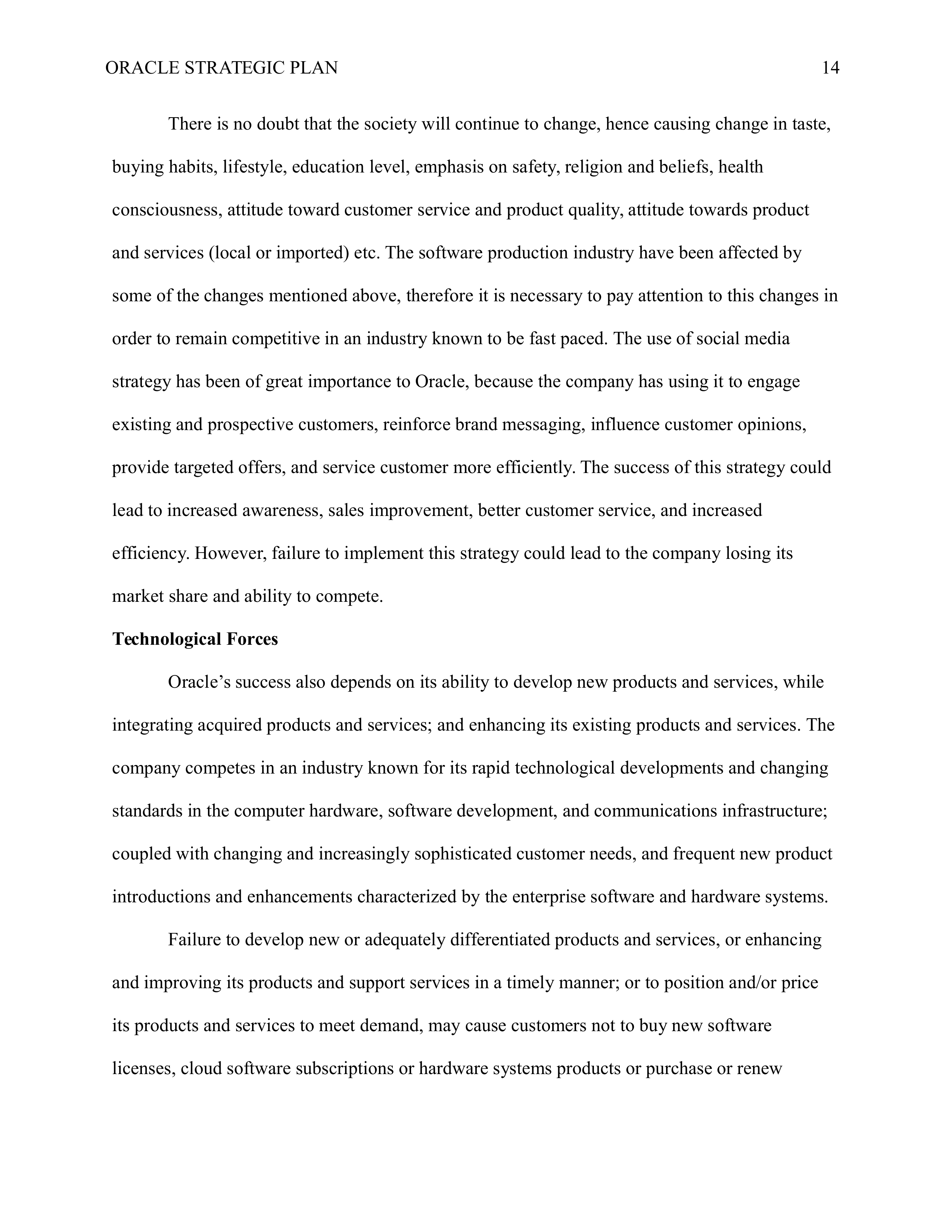 Oracle Business Plan  — page 14