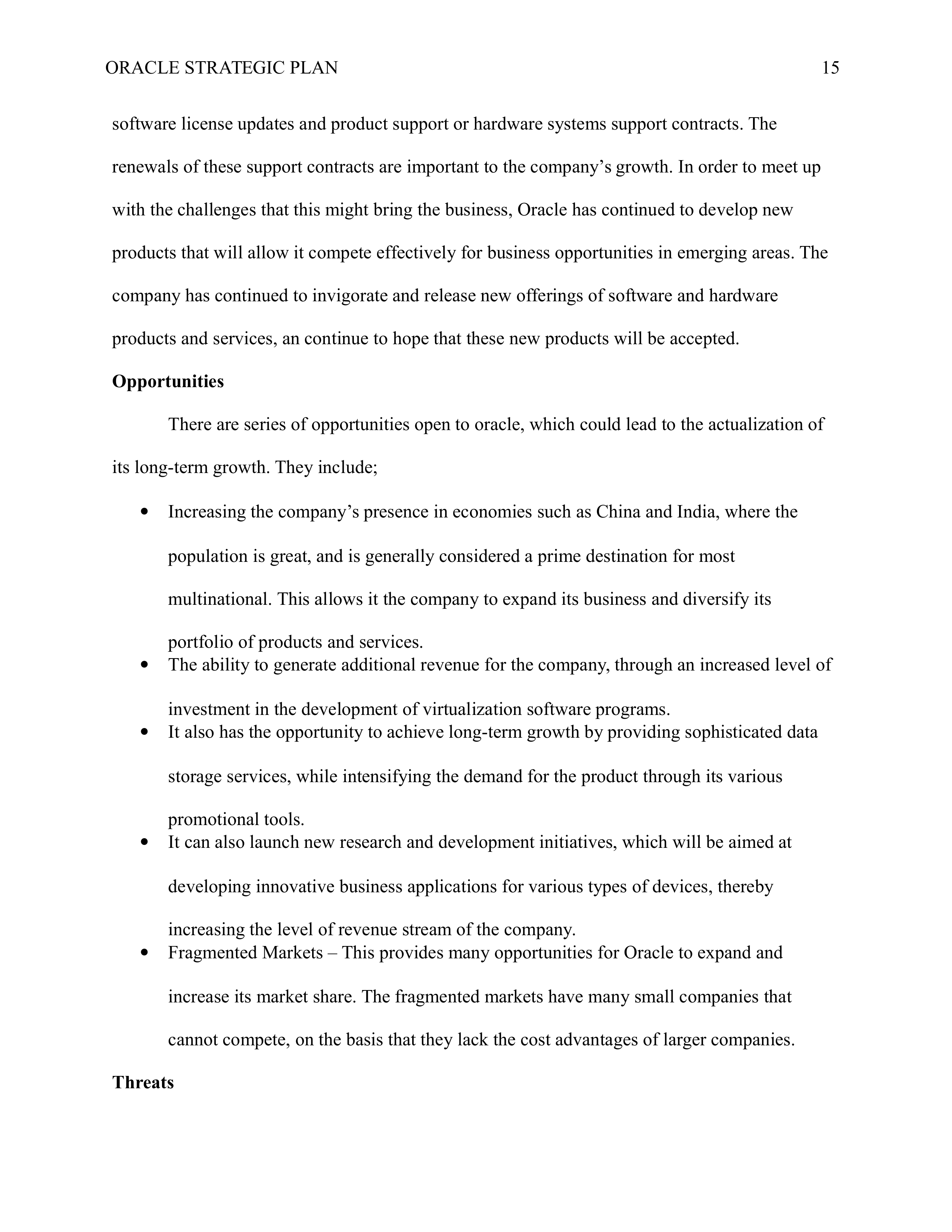 Oracle Business Plan  — page 15