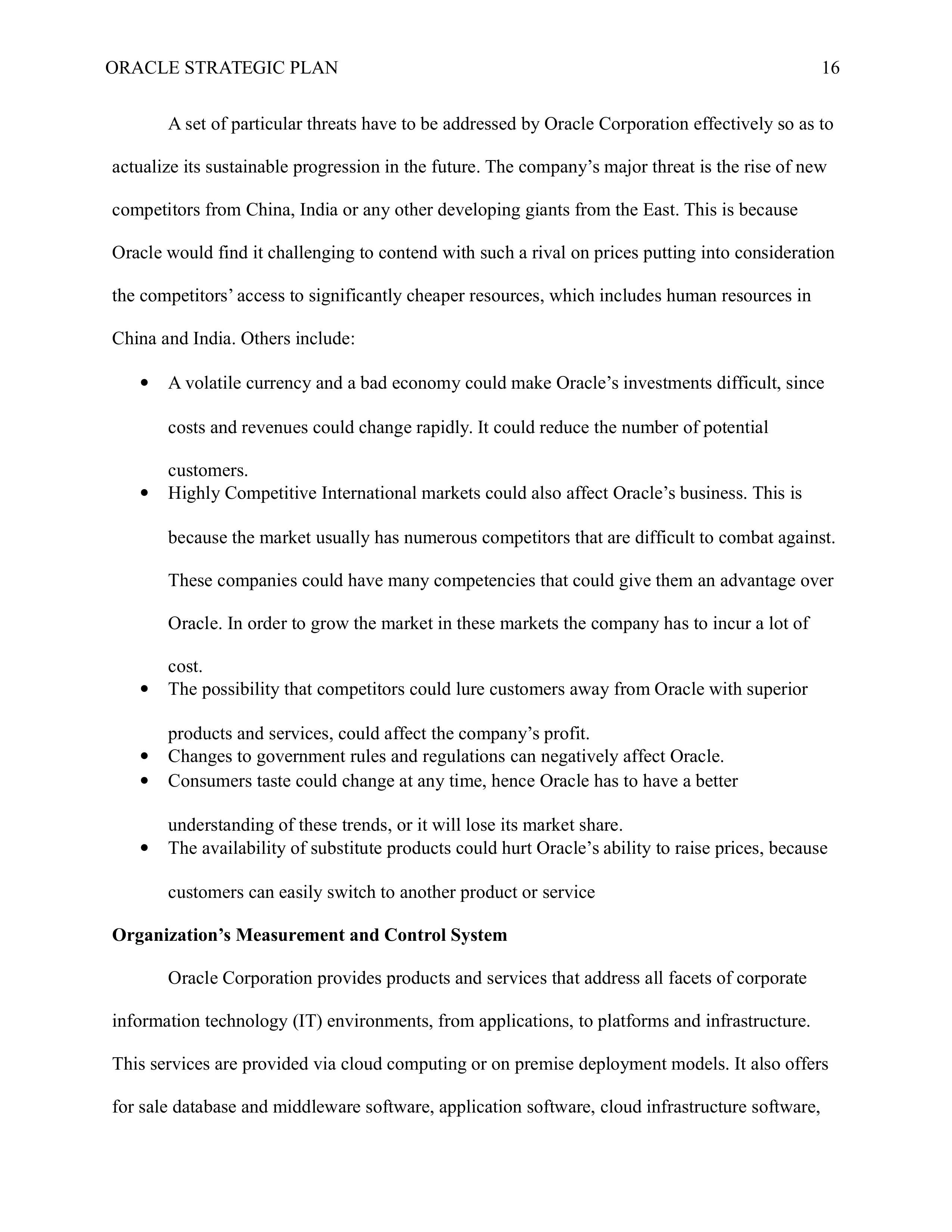 Oracle Business Plan  — page 16