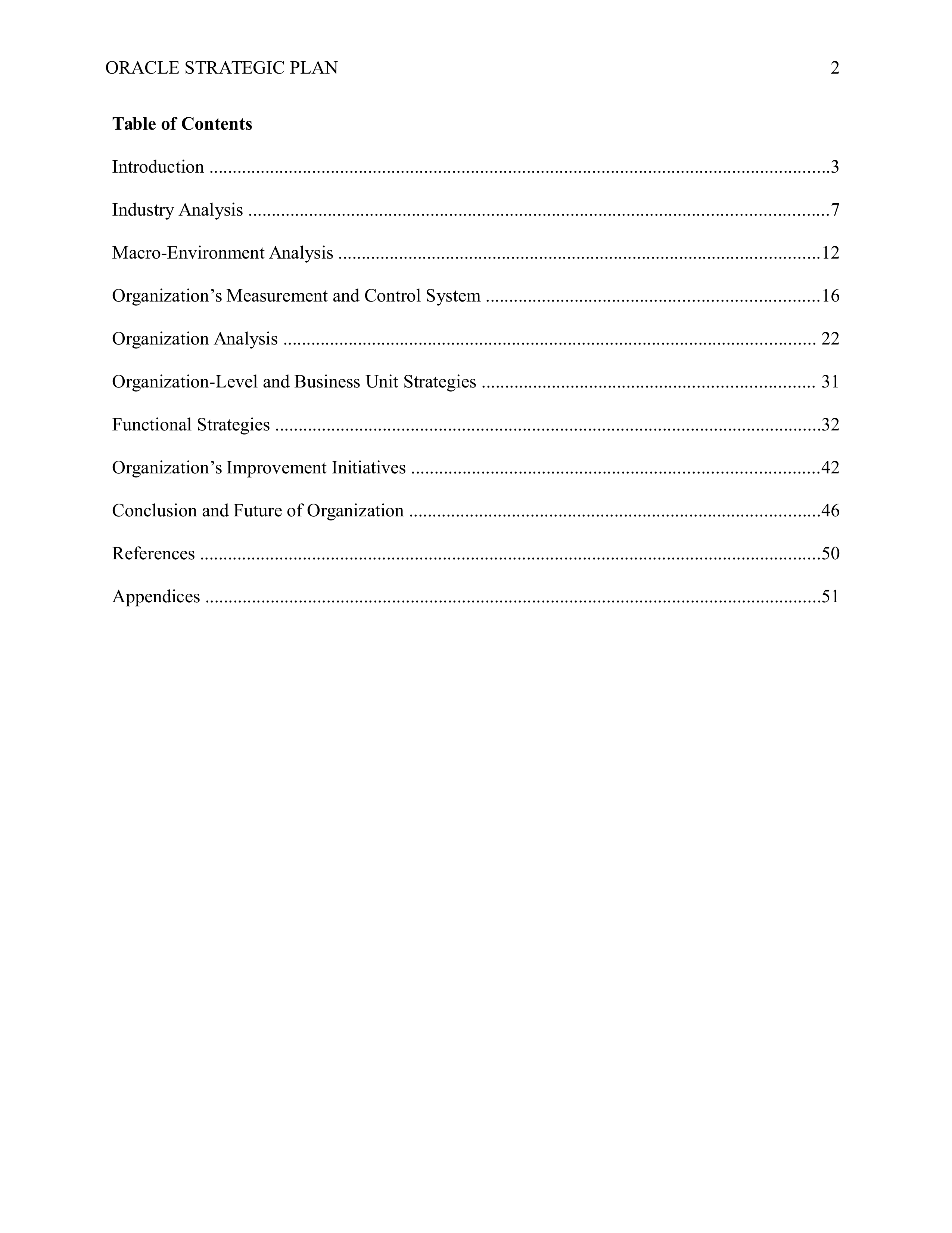 Oracle Business Plan  — page 2