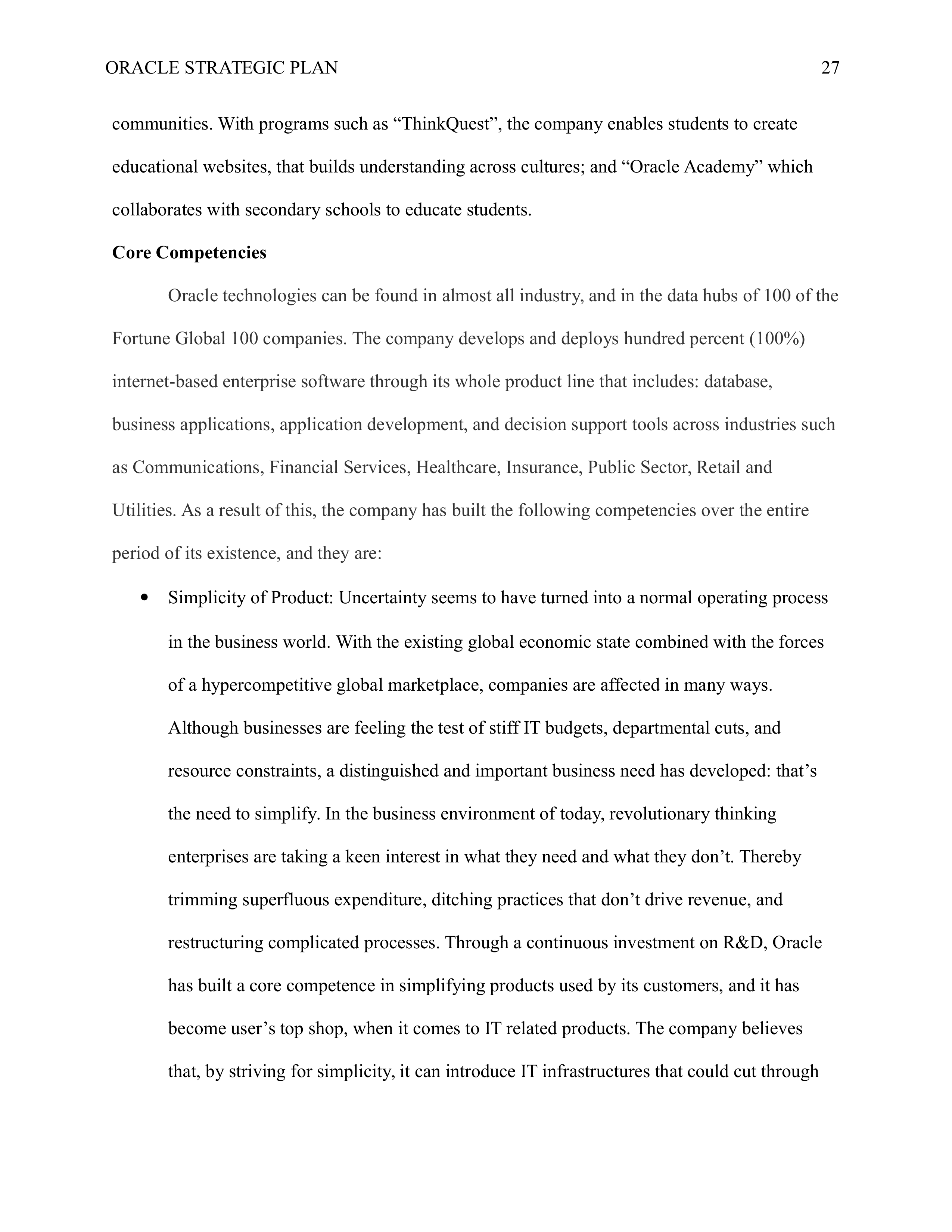 Oracle Business Plan  — page 27