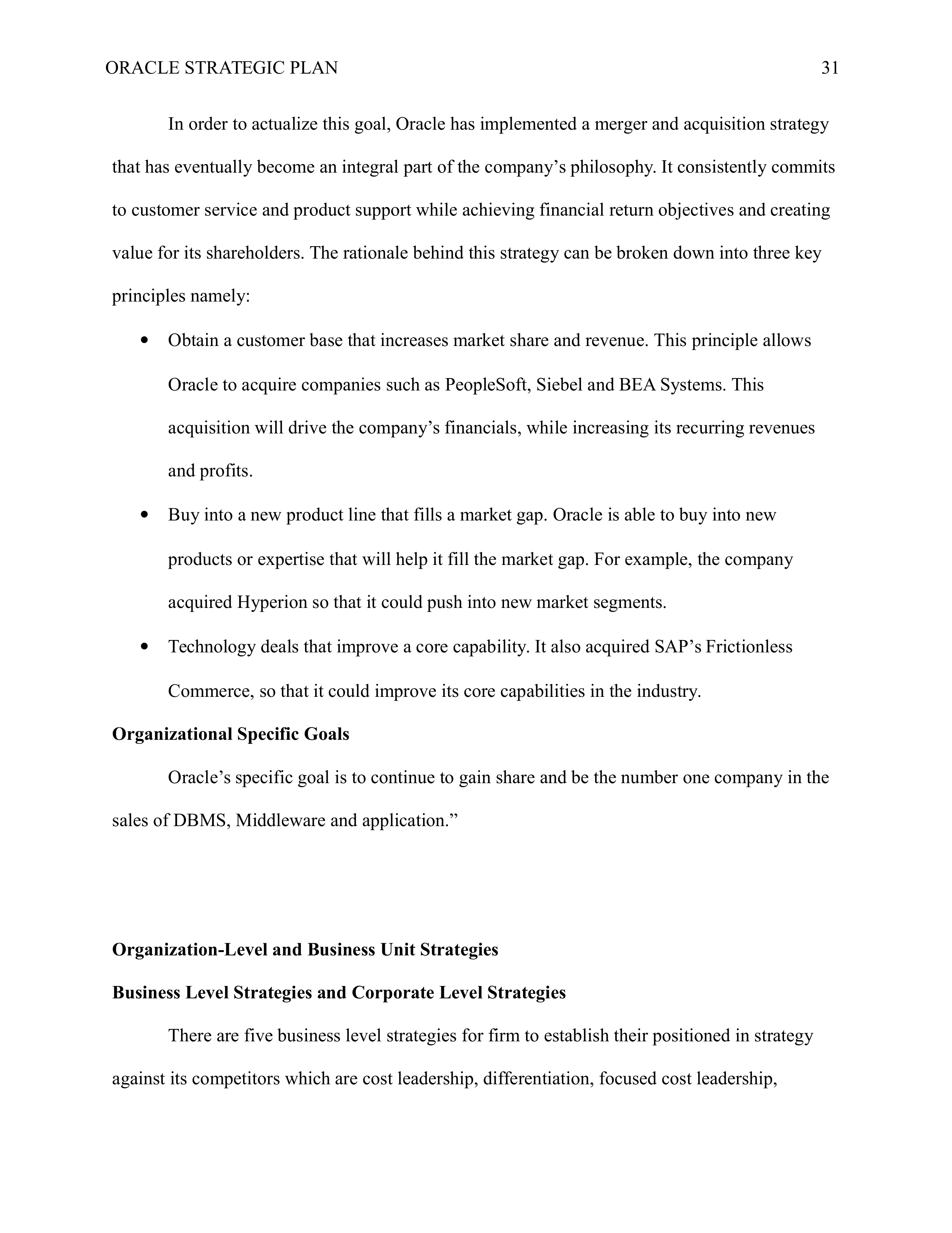 Oracle Business Plan  — page 31