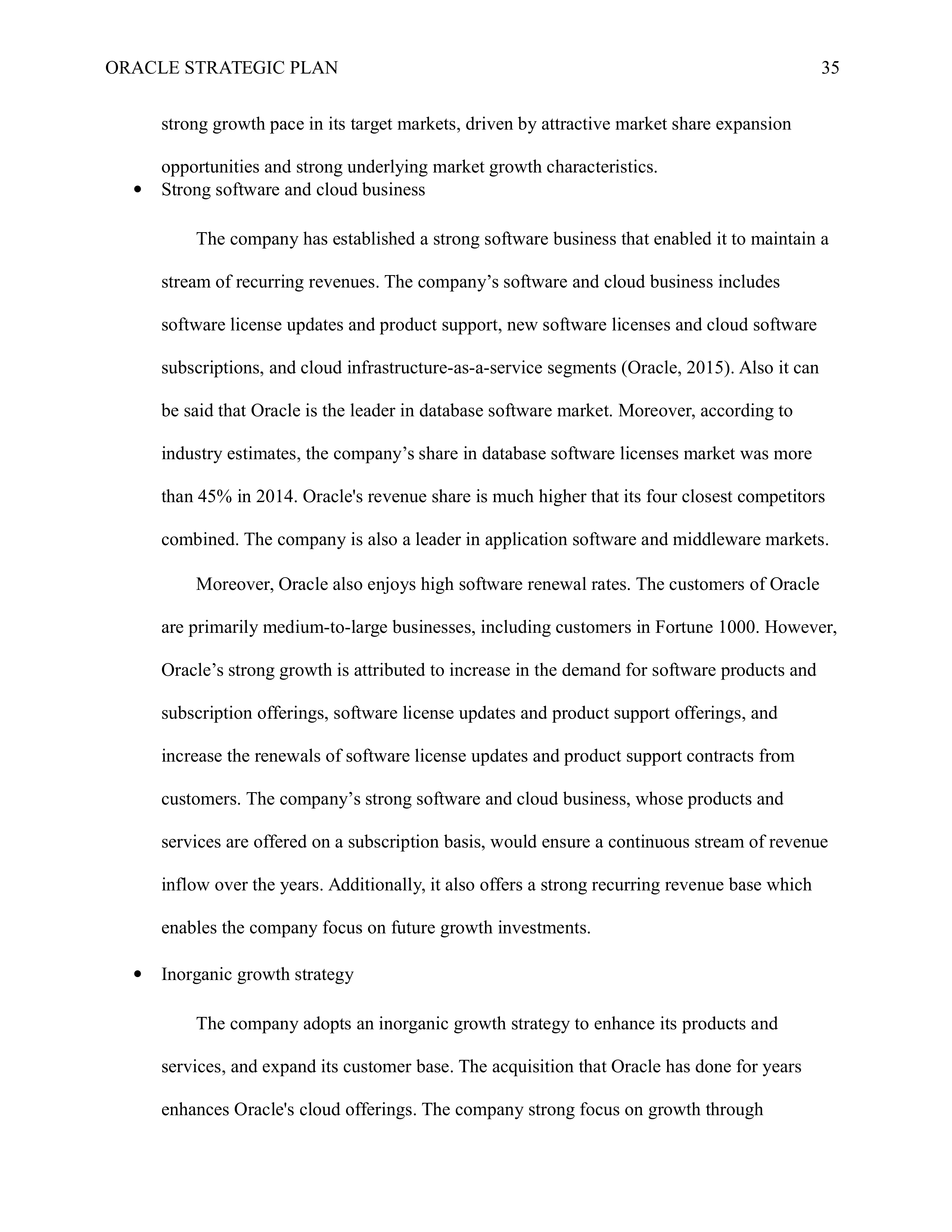 Oracle Business Plan  — page 35