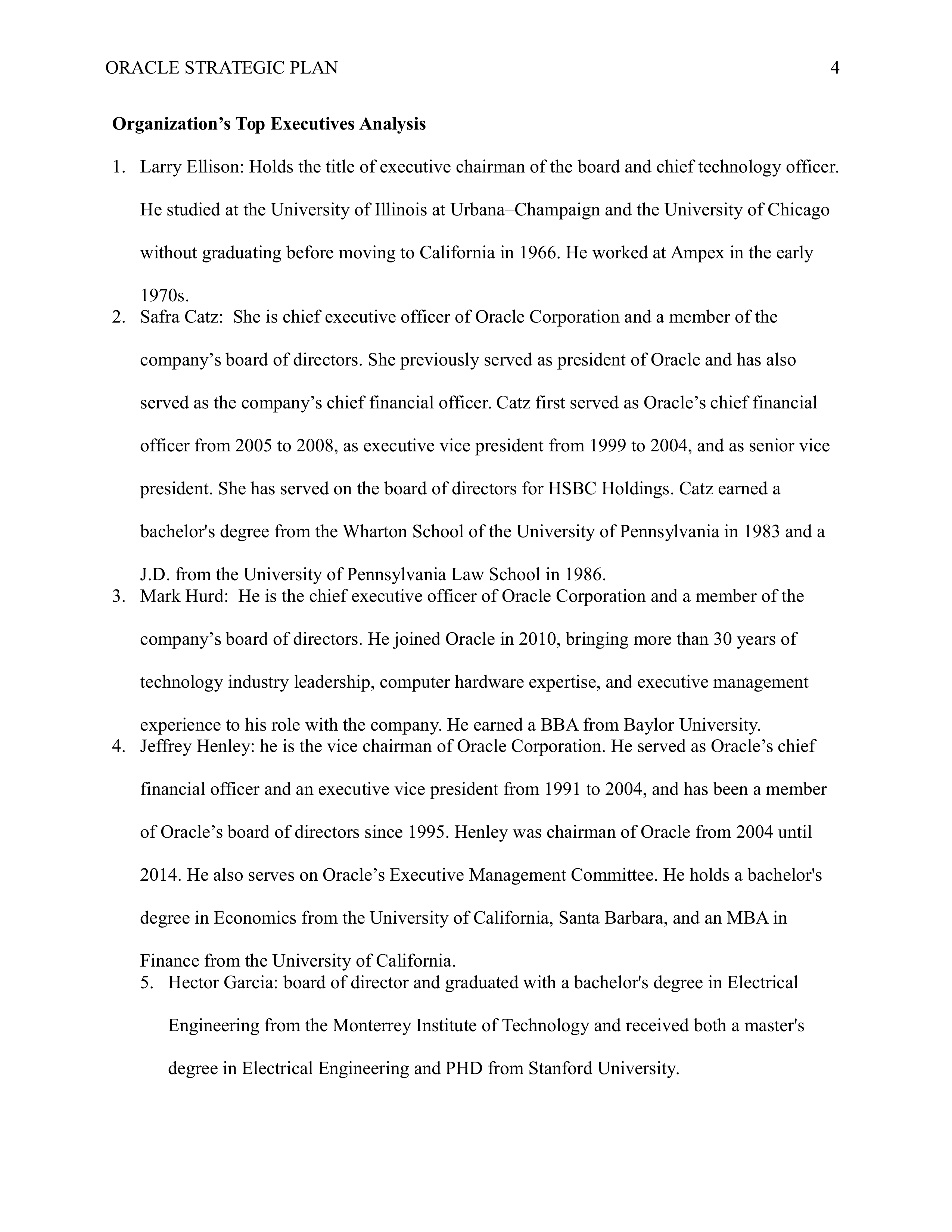 Oracle Business Plan  — page 4