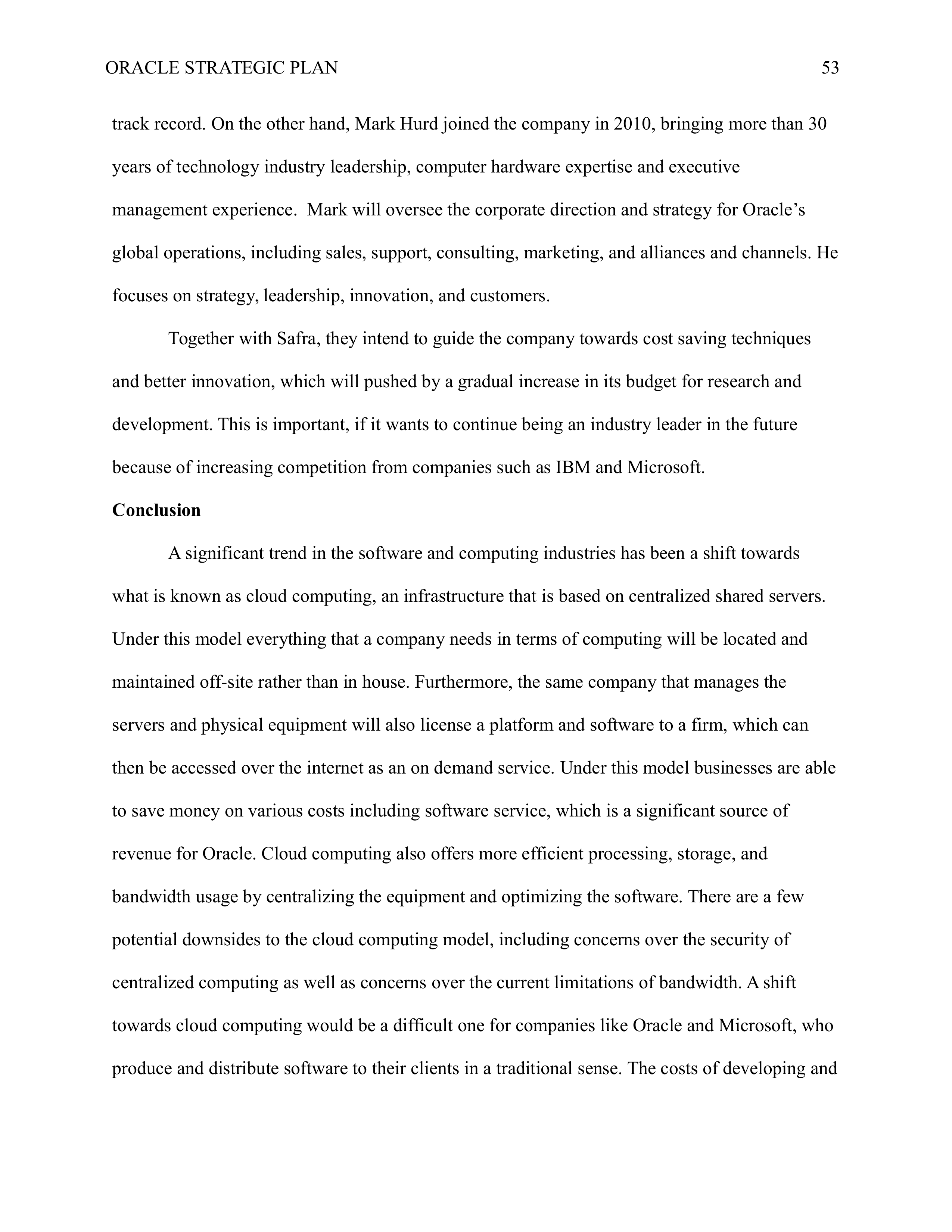 Oracle Business Plan  — page 53