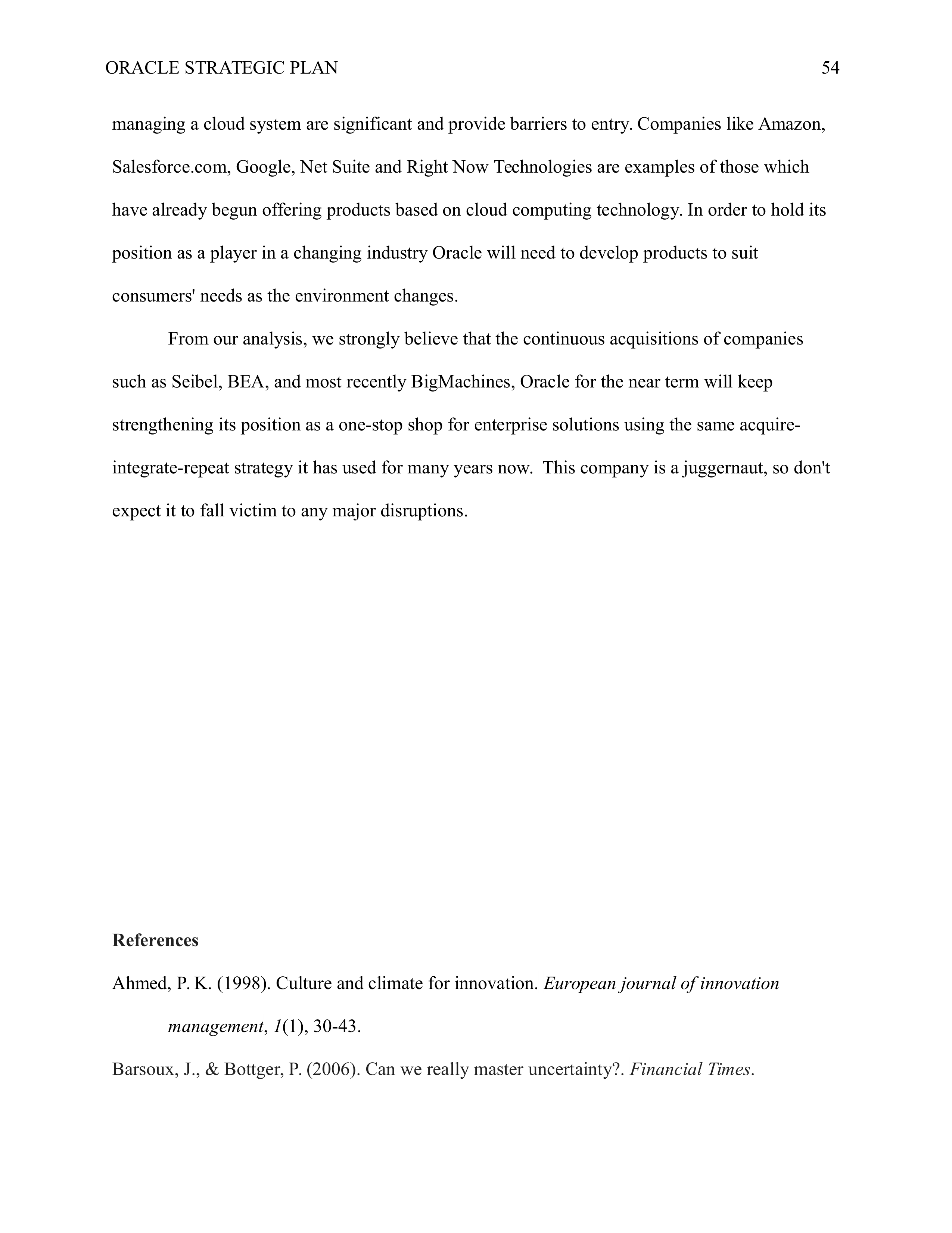 Oracle Business Plan  — page 54