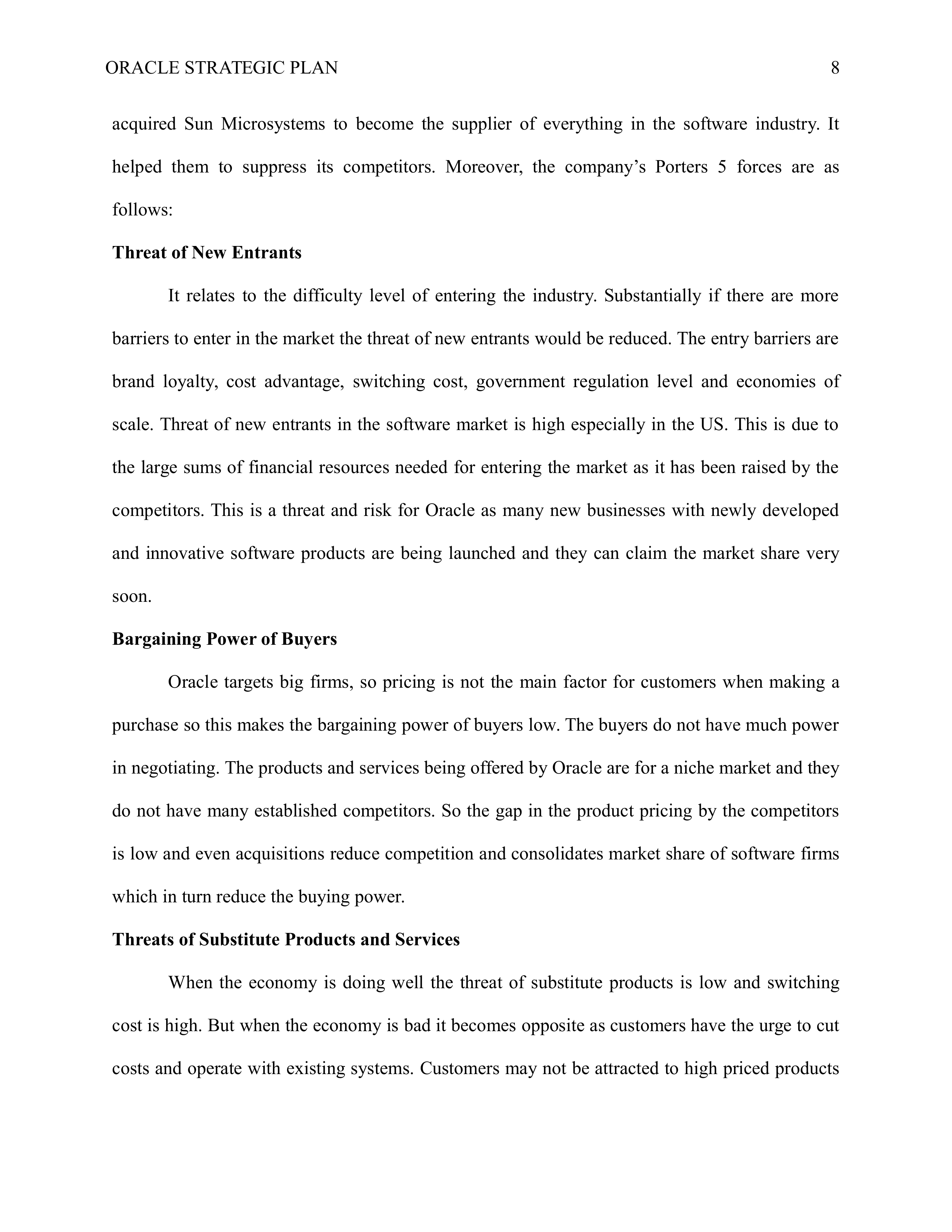 Oracle Business Plan  — page 8