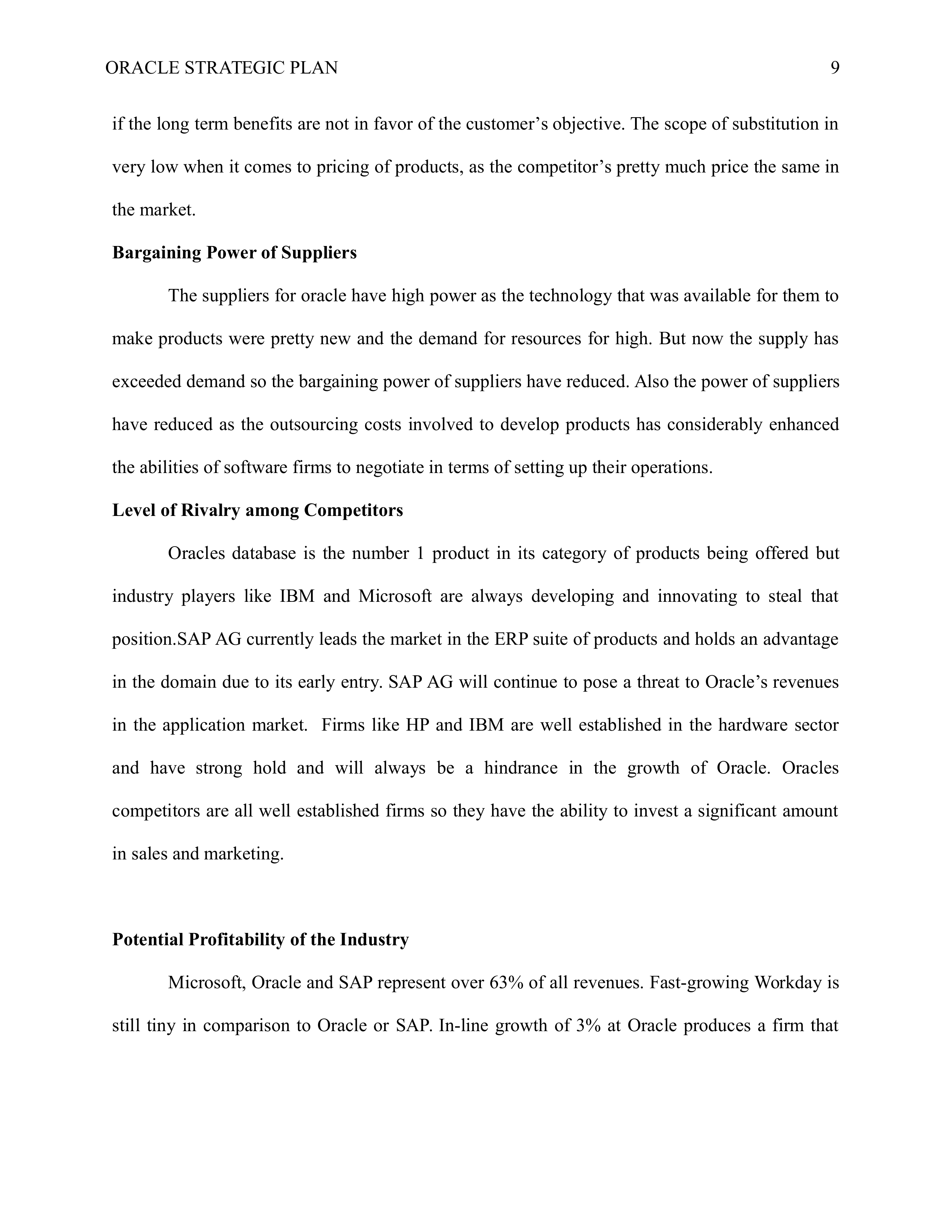 Oracle Business Plan  — page 9