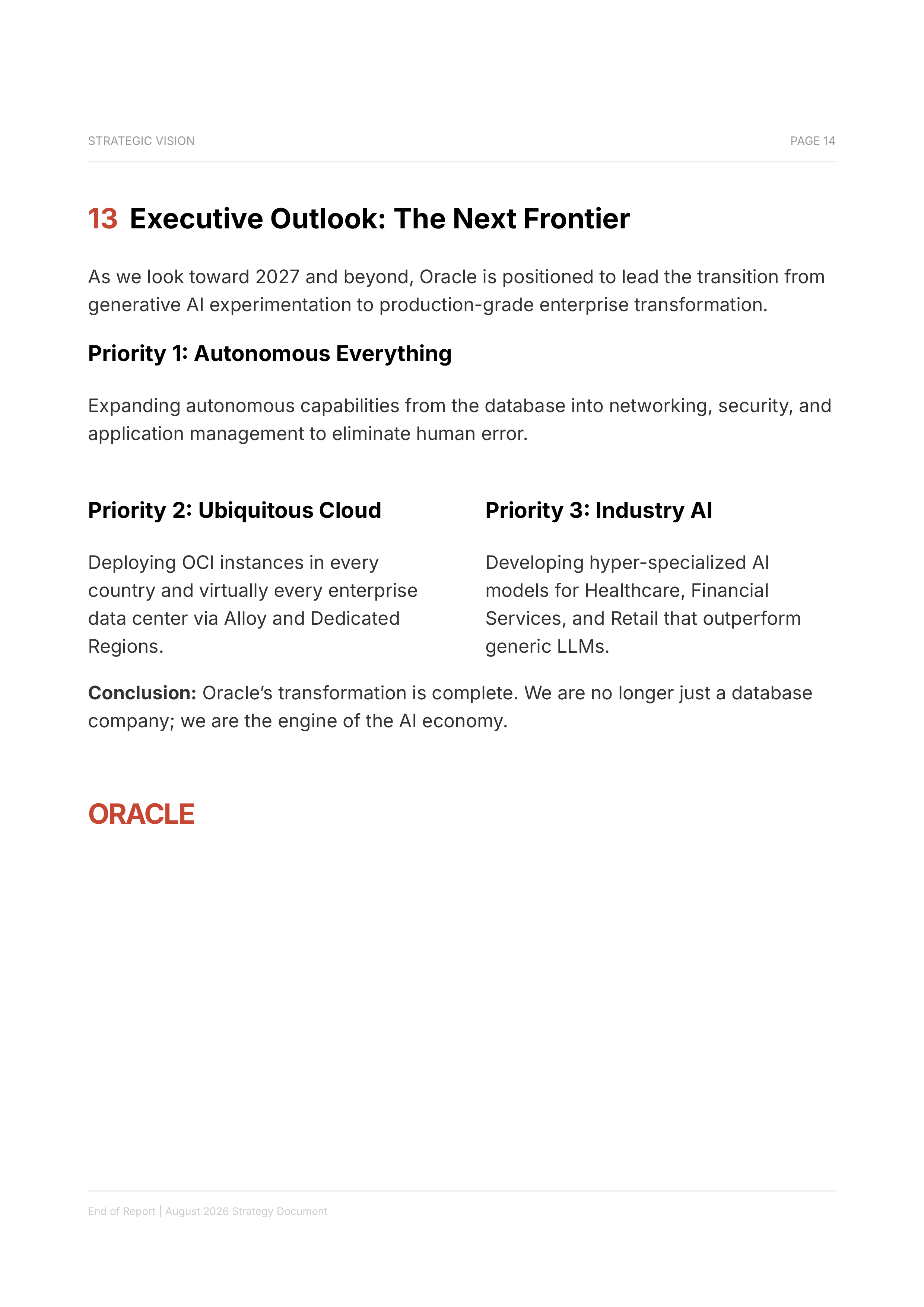 Oracle’s AI Hyper-Scale Cloud Infrastructure and Applications Portfolio — page 14